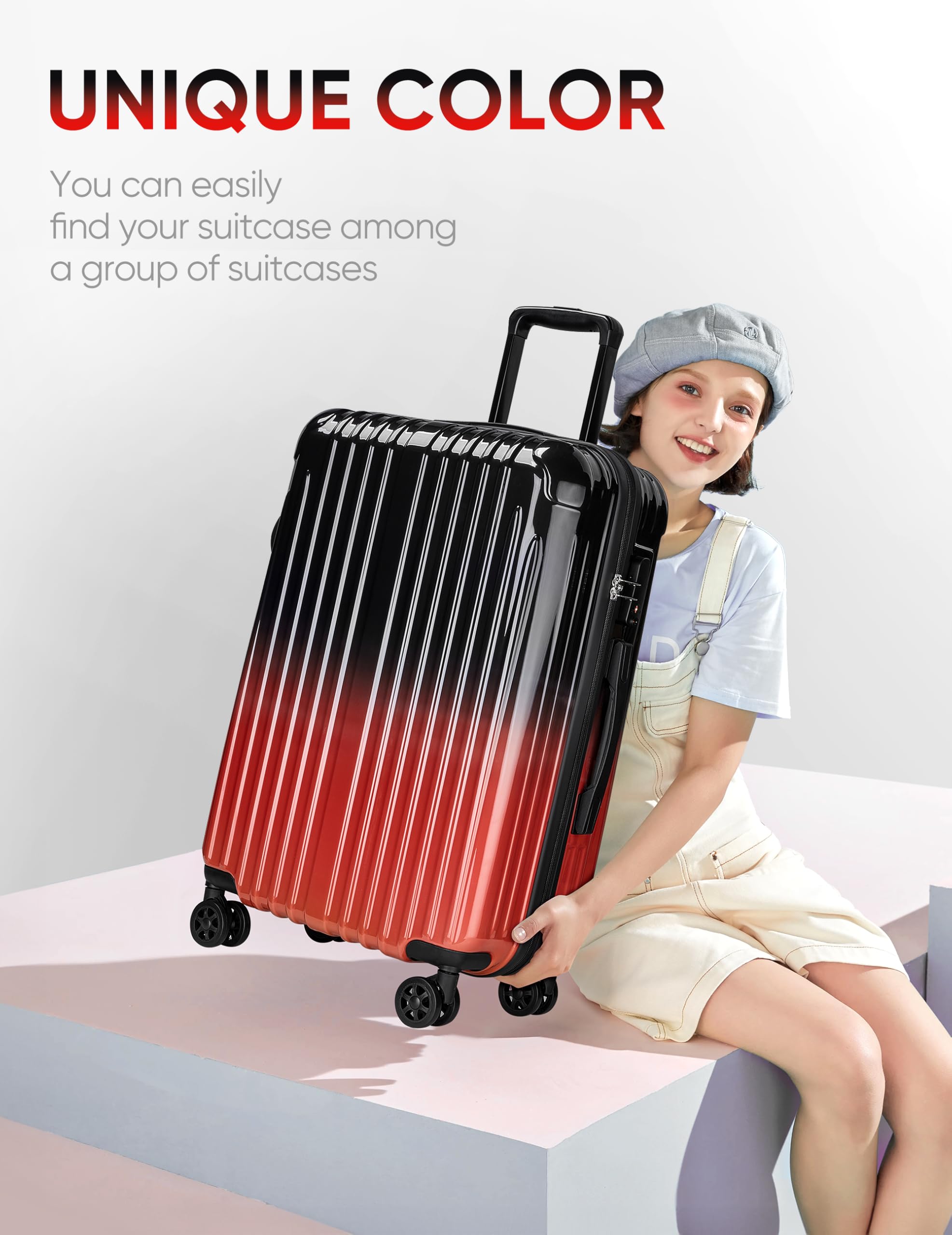 TSA-Approved Carry-On Luggage with Spinner Wheels & Expandable Hard Shell Suitcase - Perfect for Air Travel, Business Trips & Weekend Getaways
