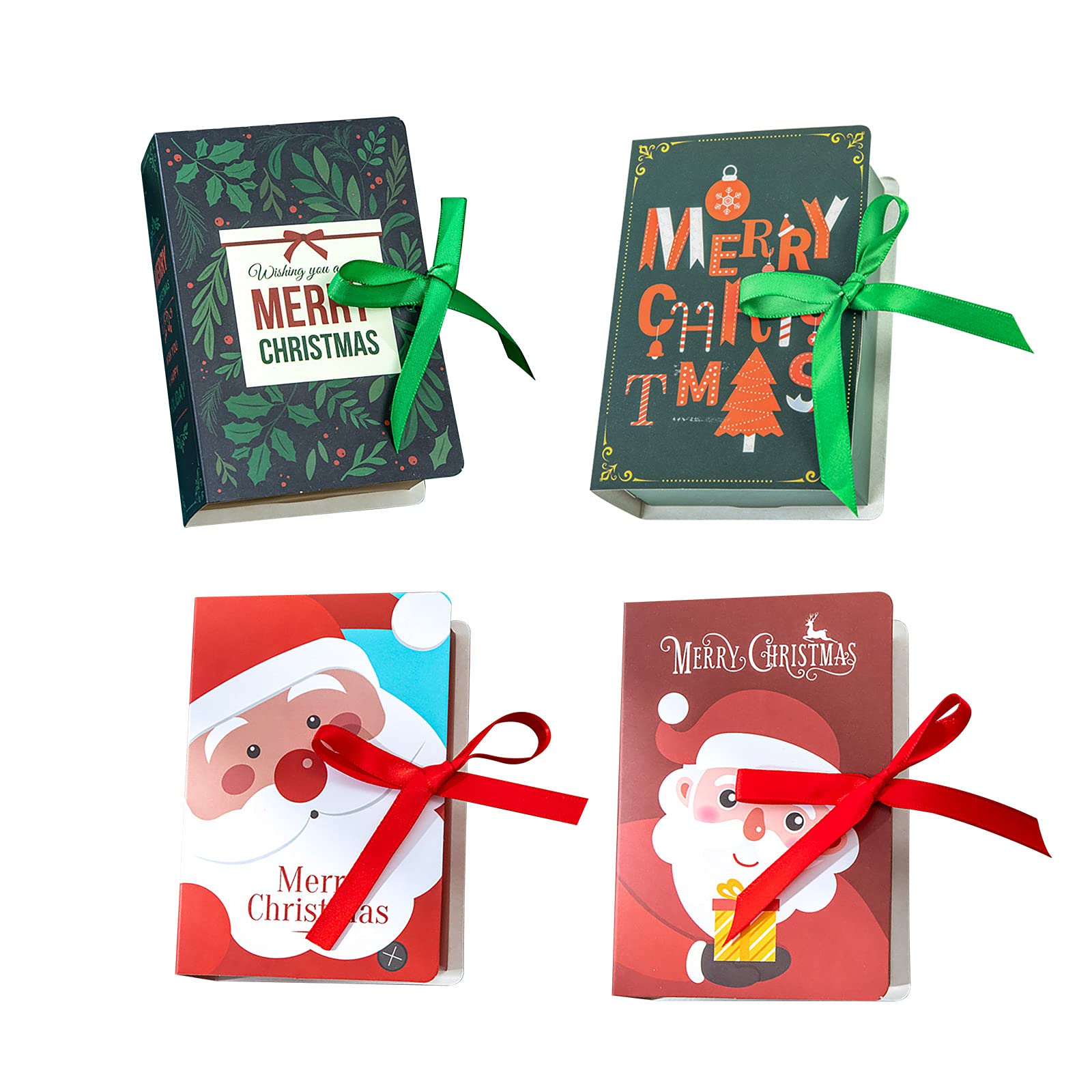 Marooma 8Pcs Magic Book Series Candy Box - Christmas Santa Claus Gift Box for Holiday, Wedding & Party Favors | Creative Book-Shaped Treat Container for Candy, Chocolates & Small Gifts