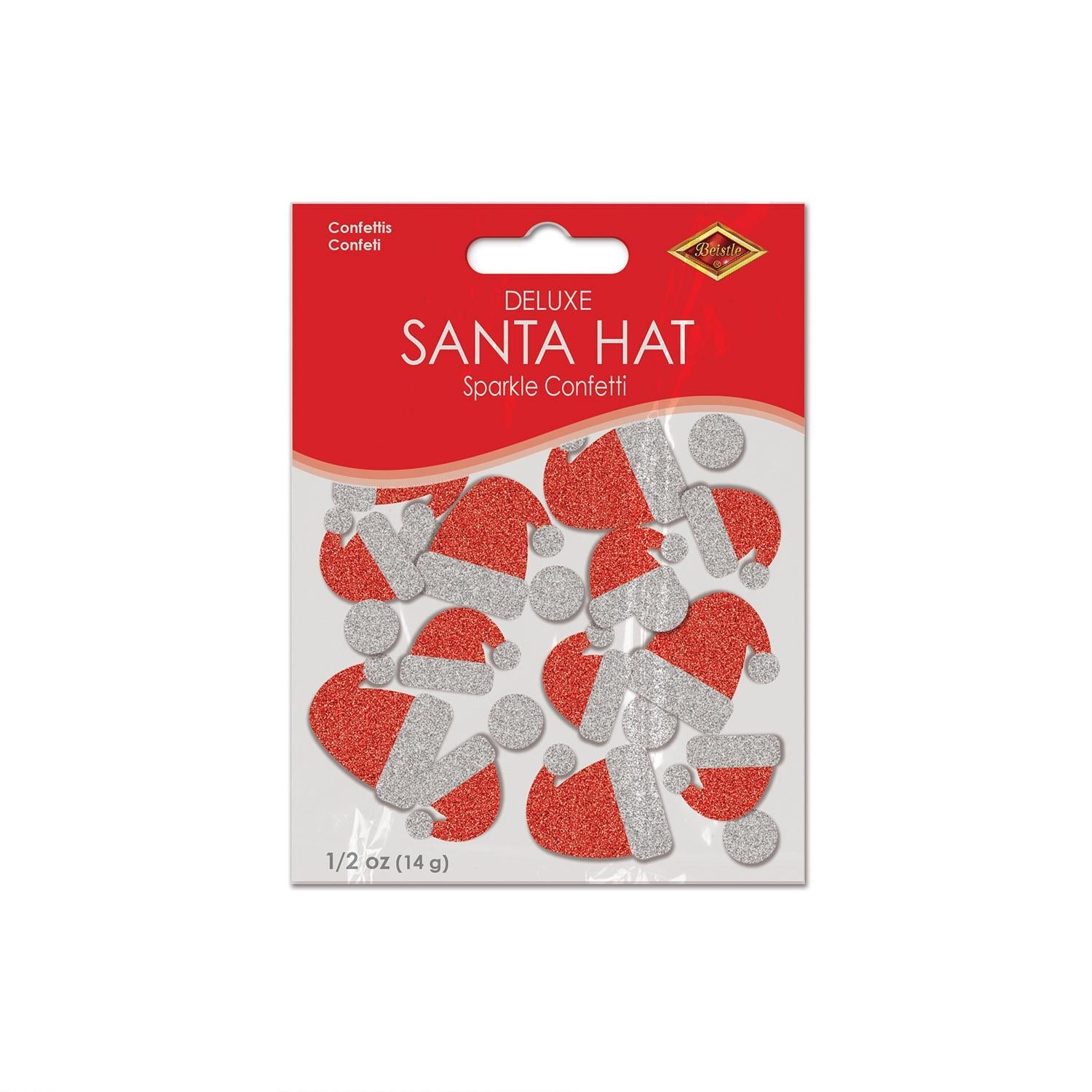 12 Pack Beistle Christmas Santa Hat Deluxe Sparkle Confetti (0.5 Oz/Pkg) - Festive Holiday Party Decorations for Christmas, New Year, Office Parties & Family Gatherings