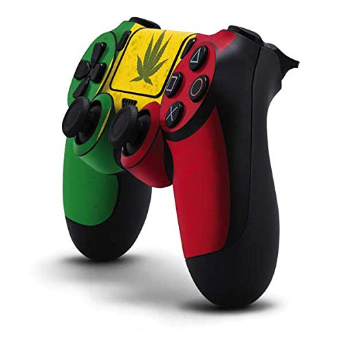 Custom Marijuana Rasta Flag Skin Decal for PS4 Controller - Durable Vinyl Gaming Accessory for Enhanced Grip & Style - Perfect for Gamers, Collectors & Reggae Fans