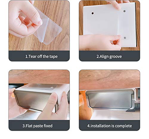 Under Desk Drawer Organizer - Self-Adhesive Storage for Office, Bedroom, School & Kitchen - Holds Phone, Pens, Pencils, Keys & Cutlery (Medium Size) - Perfect Desk Accessory for Home & Office Organization