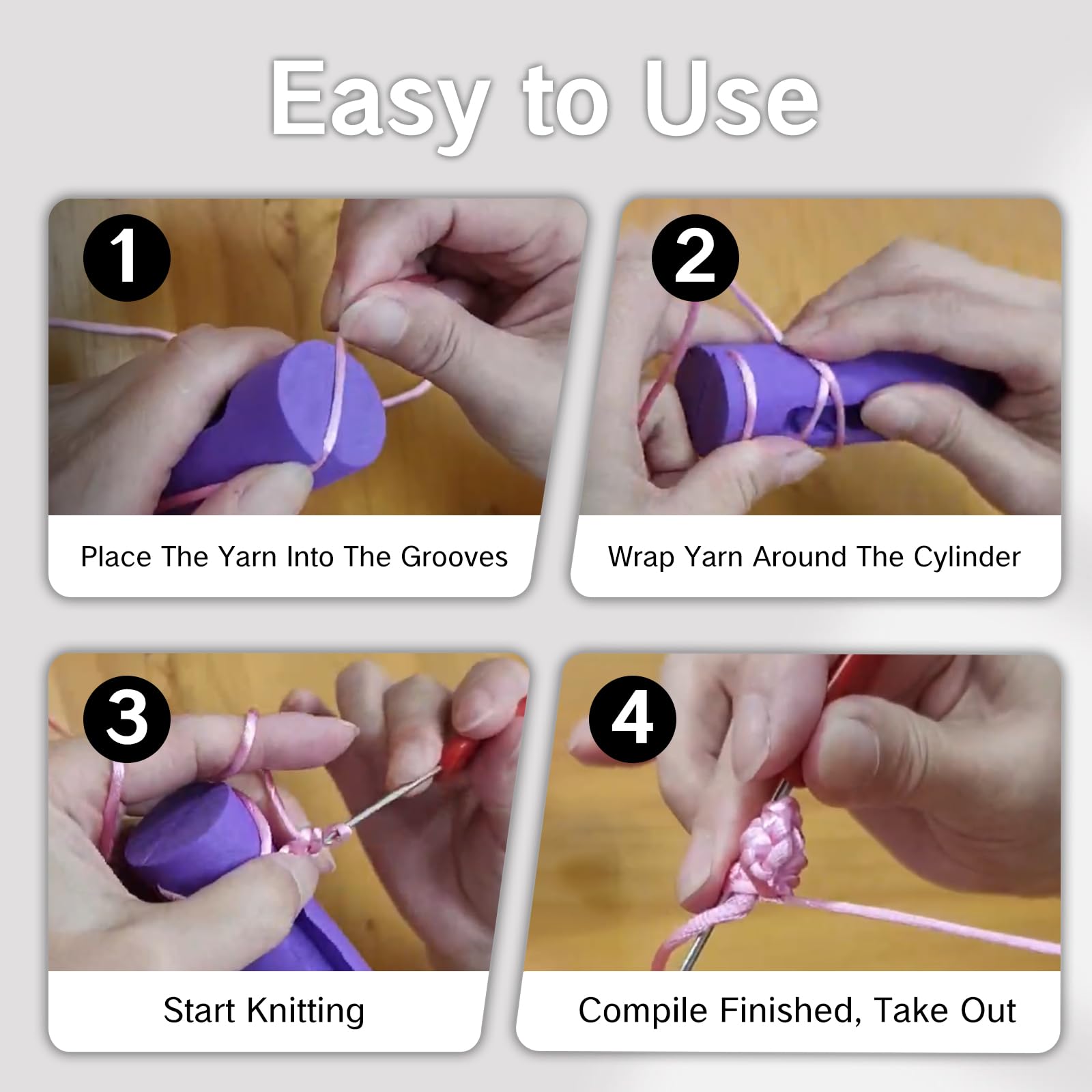 Crochet Magic Circle Ring Tool - Tension Maker & Needle for Beginners, Left-Handed Stitch Drawing, Snag-Free Magic Ring for All Yarn Sizes (Purple) - Perfect for Amigurumi, Scarves & DIY Crochet Projects