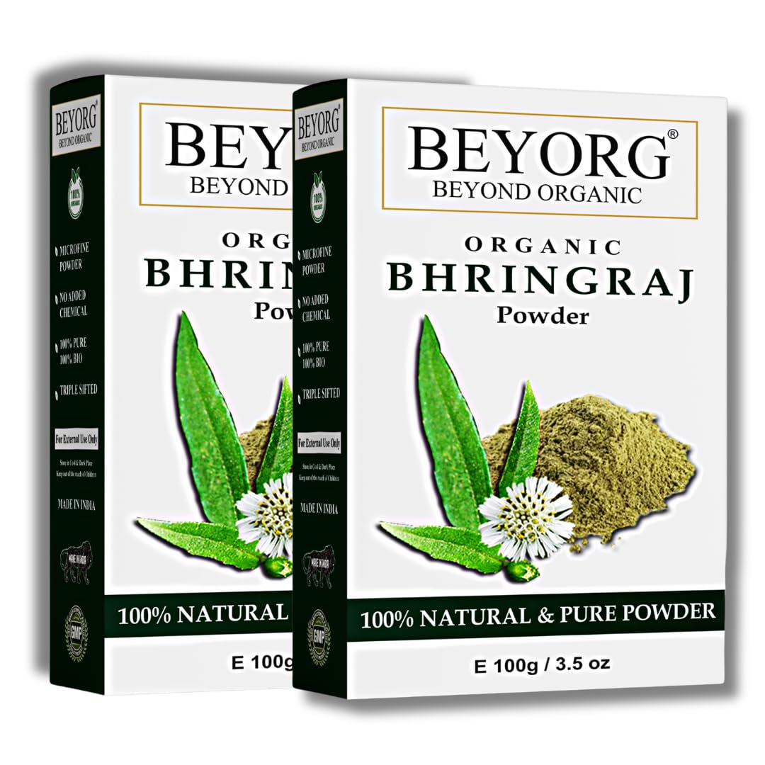 Bhringraj Powder (Eclipta Alba) - 100% Pure Ayurvedic Hair Growth Treatment for Men & Women | Natural Hair Care Solution for Thicker, Stronger Hair | Perfect for Daily Scalp Massage & Deep Conditioning Treatments