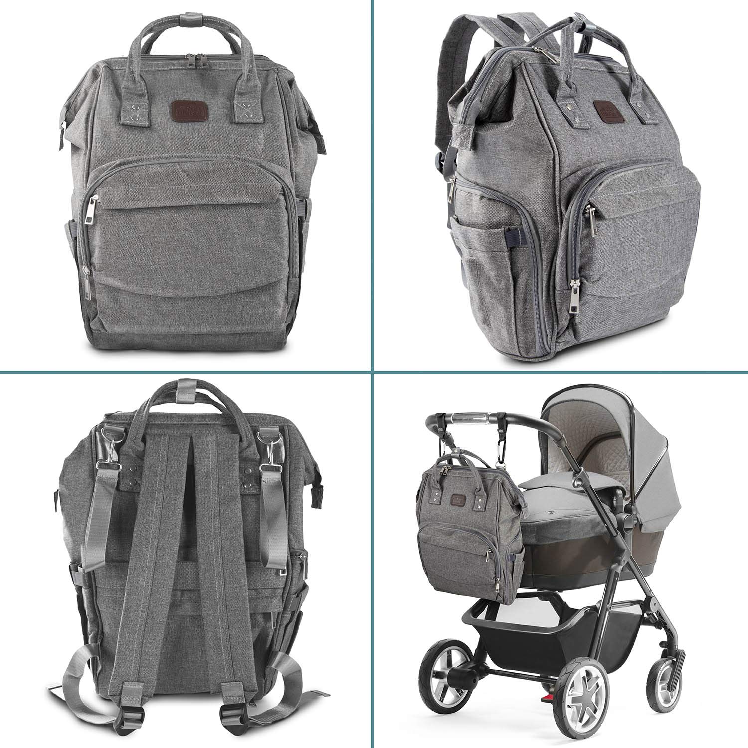 Premium Baby Changing Backpack with Built-in Cot - Multi-Functional Diaper Bag Set Includes Changing Mat & Stroller Hook | Perfect for Travel, Outings & Nursery Organization