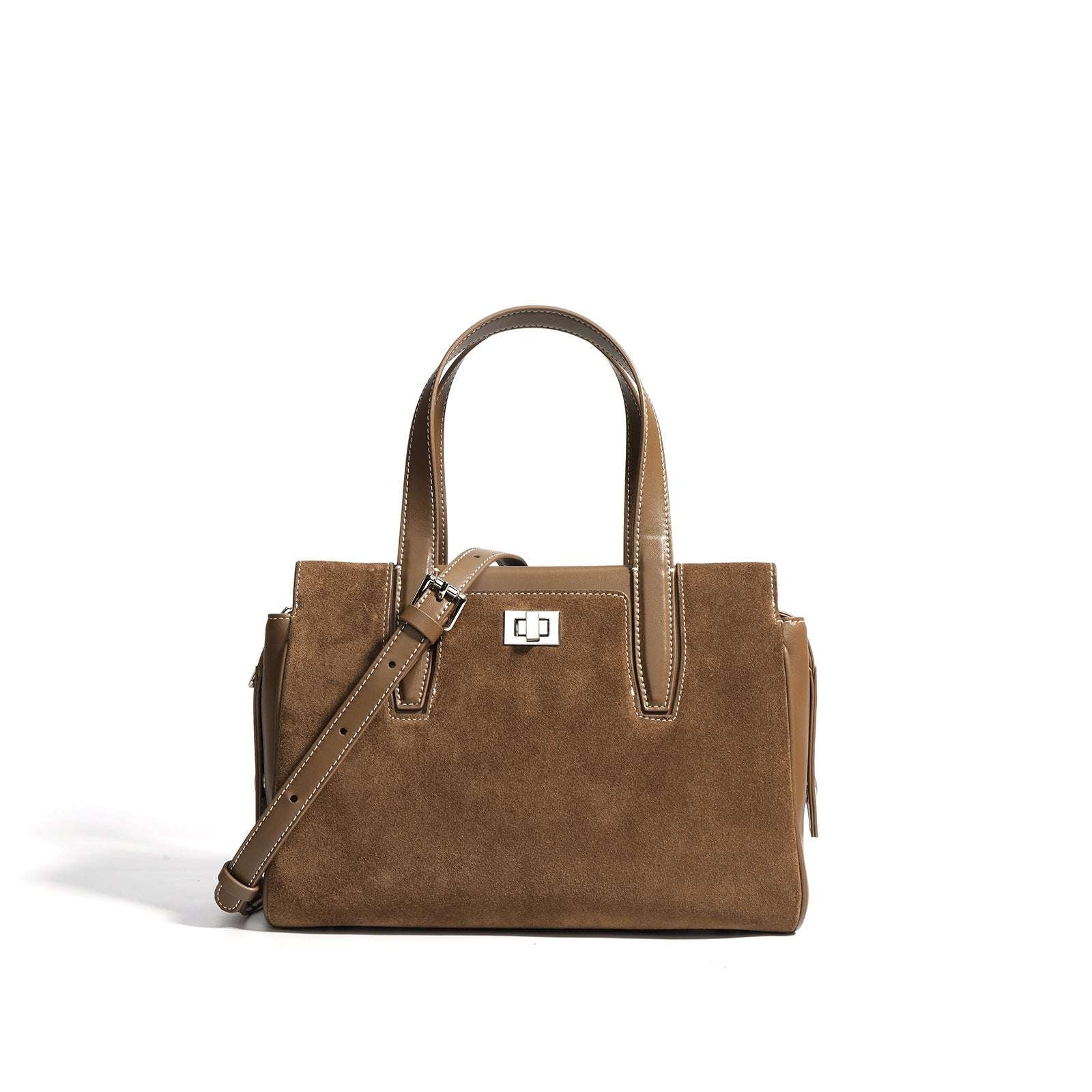 Premium Suede Leather Work Bag for Women & Men - Durable & Stylish Laptop Briefcase for Office, Business, Travel & Commuting