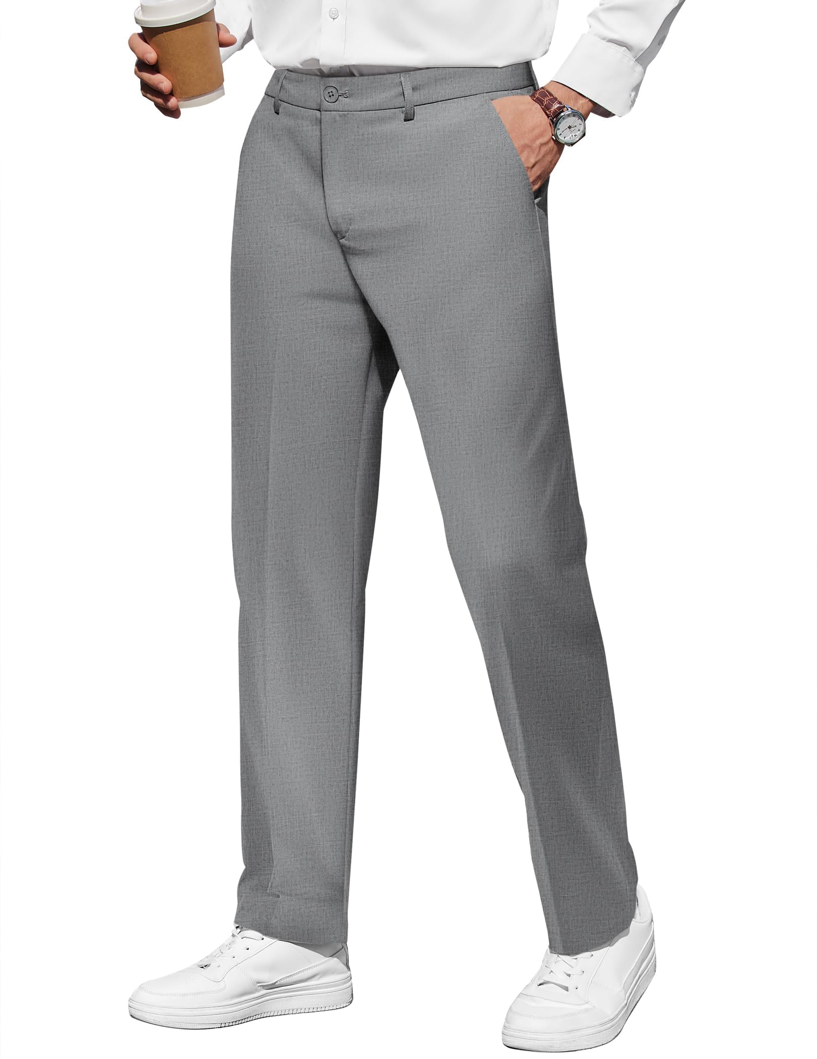 COOFANDY Men's Casual Pants - Classic Fit Straight Leg Twill Dress Pants for Business & Office | Comfortable Work Trousers for Men | Perfect for Business Casual, Office Wear & Daily Outfits