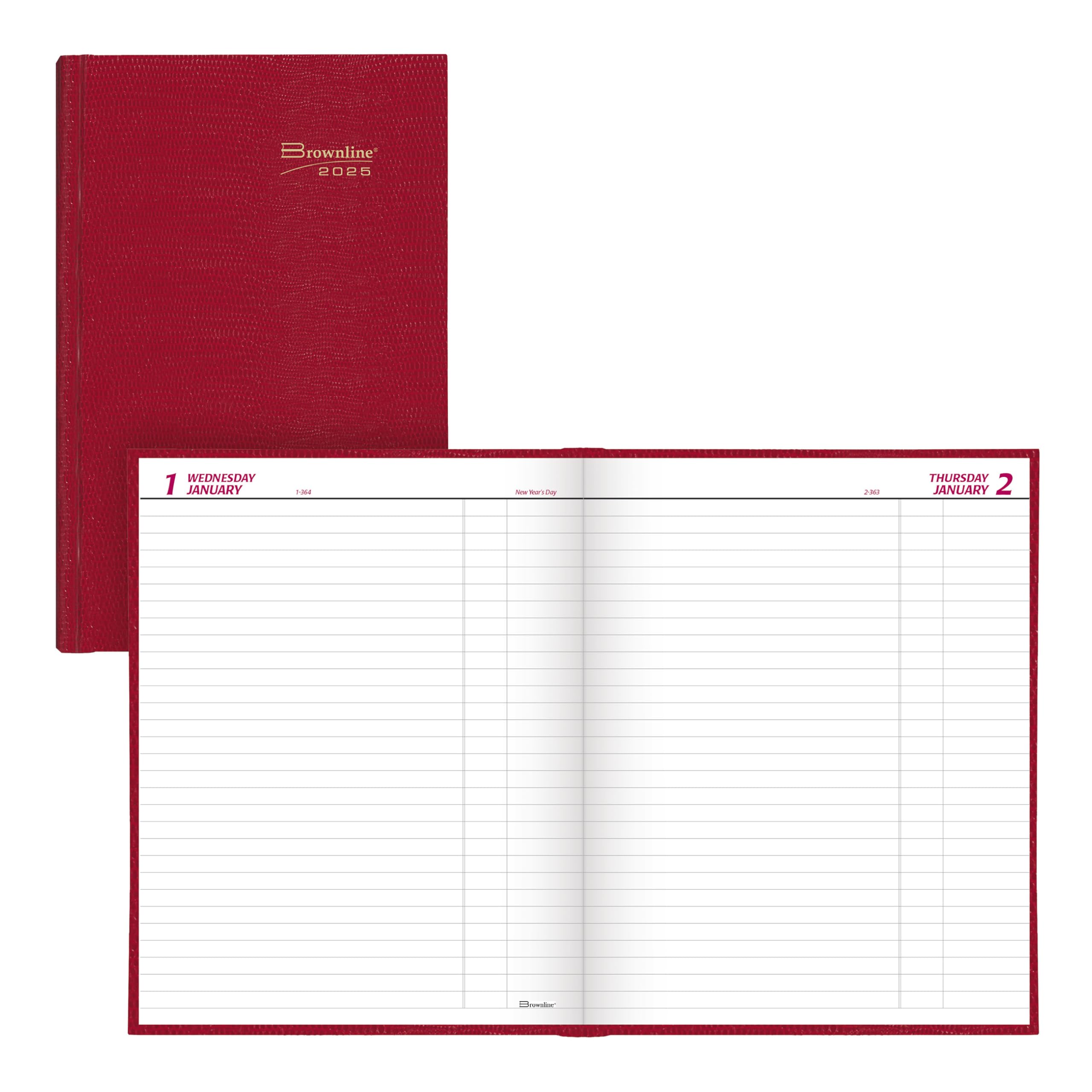 Brownline® 2025 Traditional Daily Planner - Undated 12-Month Organizer (January to December), 10