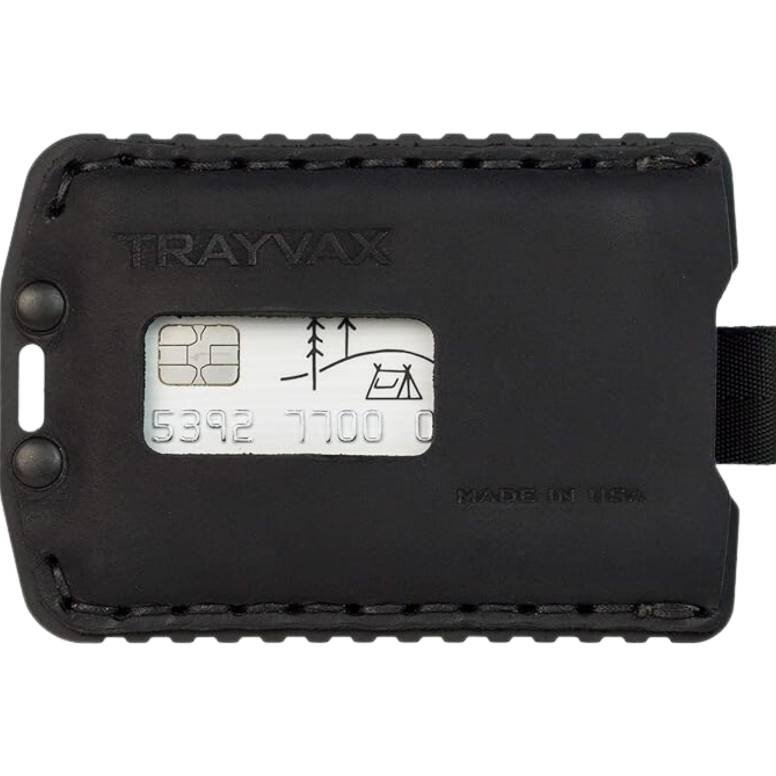Trayvax Ascent RFID Front Pocket Wallet - Slim Leather & Metal Minimalist Wallet for Men & Women - Black Stealth - Perfect for Travel, Everyday Carry & Secure Credit Card Storage