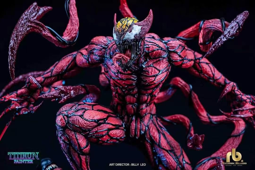 Reborn Studio Carnage Cletus Kasady Action Figure - Marvel Comics Supervillain Collectible for Display & Cosplay
