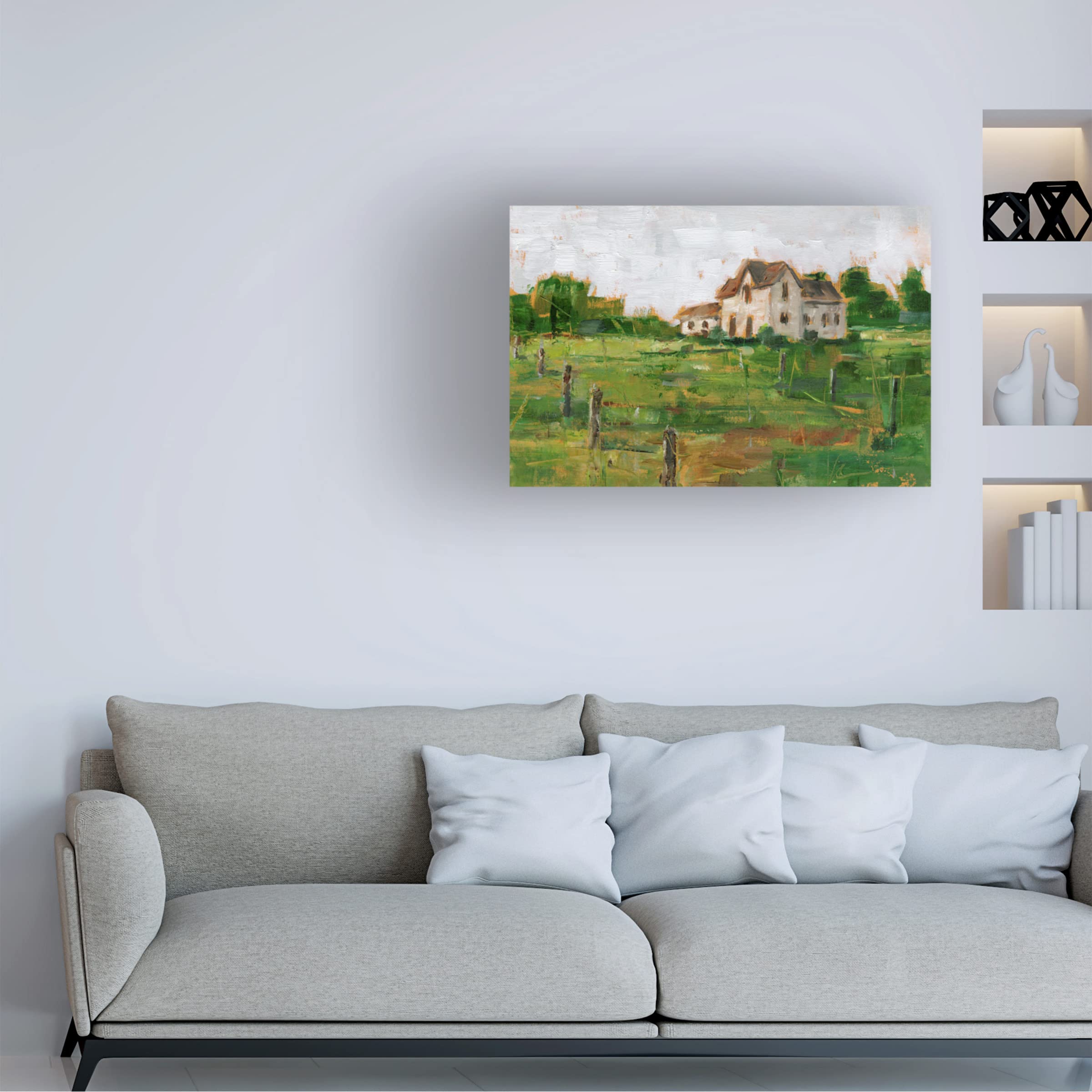 Ethan Harper 'Countryside Home I' Canvas Art Print - 16x24 Inches - Handmade Wall Decor for Living Room, Bedroom & Office - Trademark Fine Art