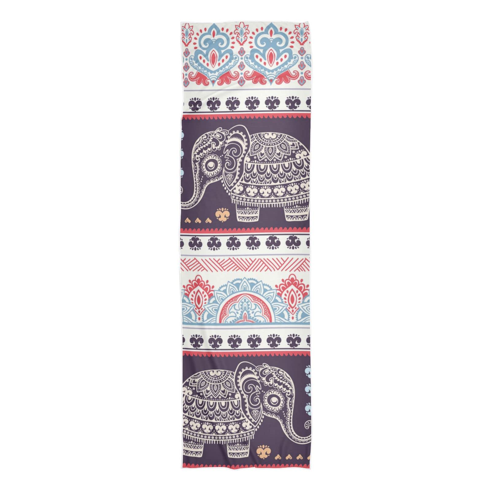 Cooling Sports Towels - Quick Dry Workout Towels for Sweat, Vintage Indian Elephant Design, Lightweight & Breathable Gym Towels - Perfect for Yoga, Running, Cycling & Outdoor Activities