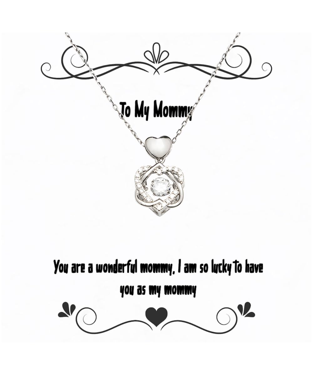 Beautiful Sterling Silver Cubic Zirconia Heart Knot Necklace - Thoughtful Gift for Mom from Son or Daughter - Perfect Mother's Day, Birthday & Appreciation Present - Elegant Jewelry for Special Occasions