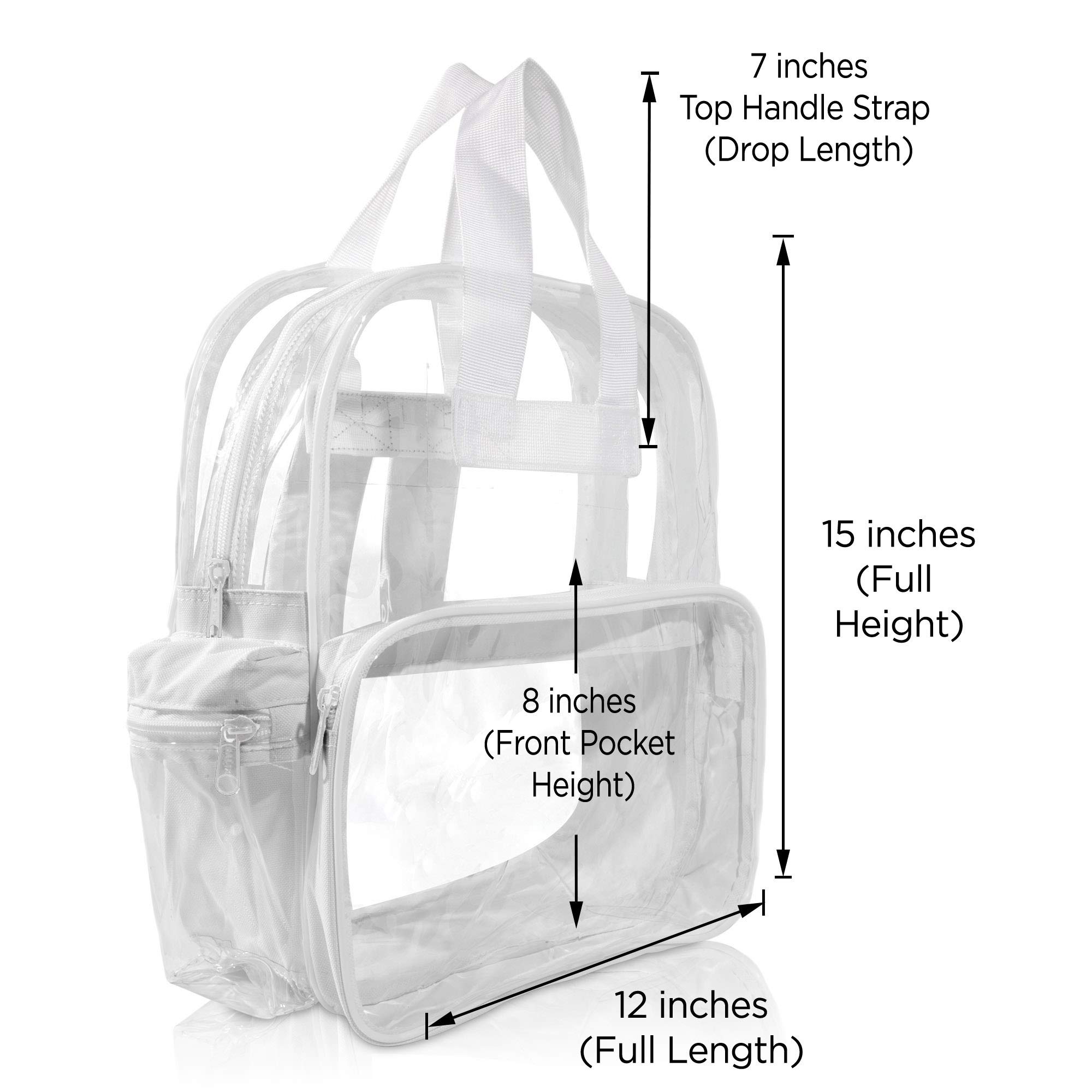 DALIX 50-Pack Clear Small Backpacks for School, Work & Travel - Wholesale Bulk Book Bags (White) - Perfect for Students, Teachers & Security Checkpoints