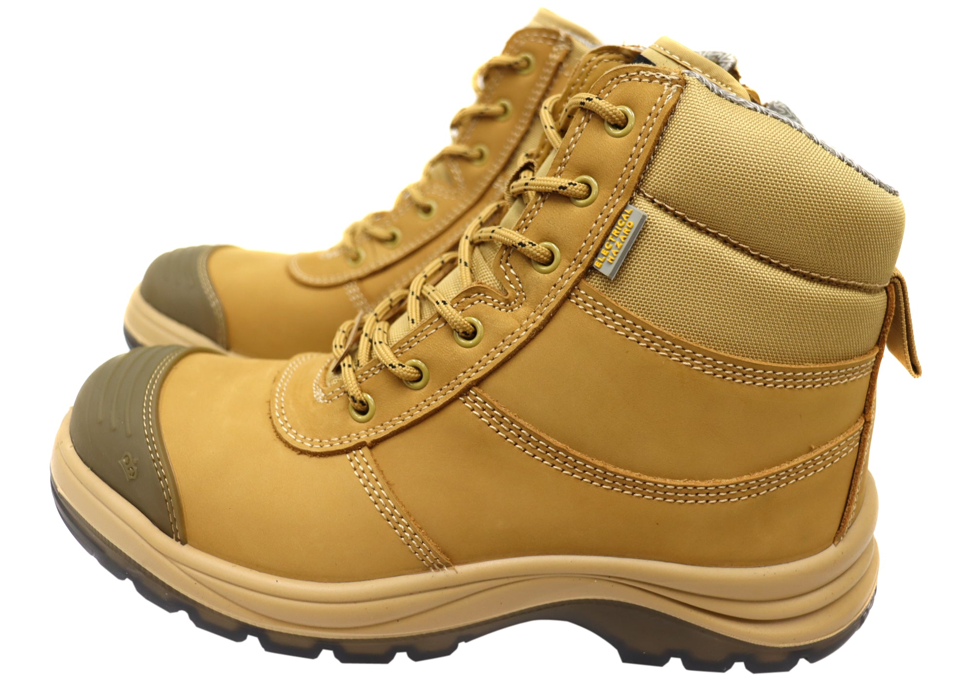 KingGee Men's Composite Toe Safety Work Boots with Zip & Lace Closure - Durable Steel Blue Tradie Boots for Construction, Warehouse & Outdoor Work