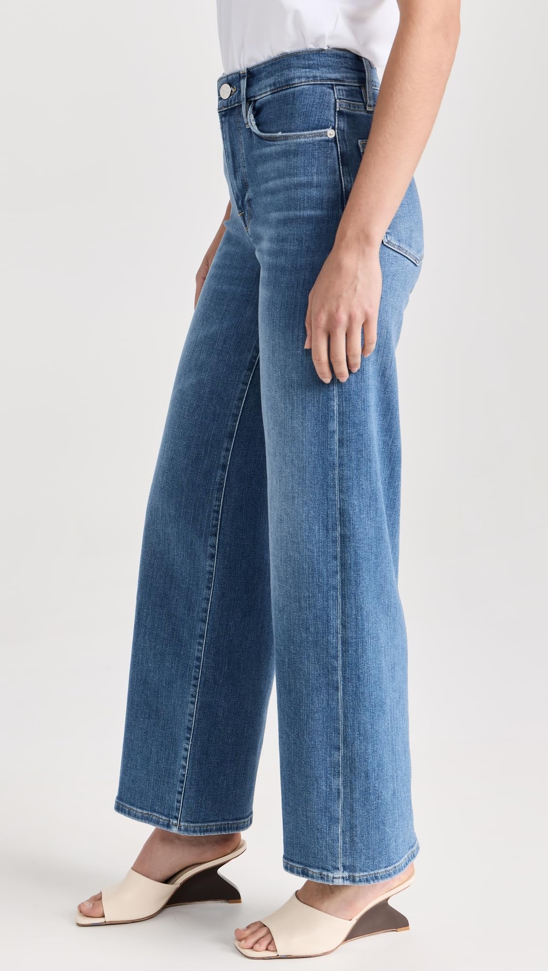 FRAME Women's Le Slim Palazzo Jeans - High Waist Stretch Denim Pants for Casual & Office Wear | Perfect for Work, Date Night & Everyday Outfits