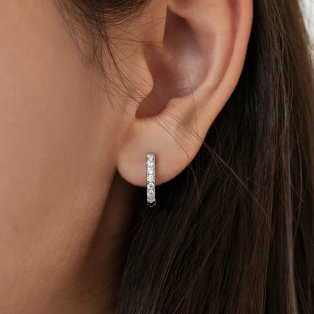 Kids Small Multi Clear CZ Huggie Earrings – Stylish & Comfortable for Everyday Wear, School, Parties & Special Occasions