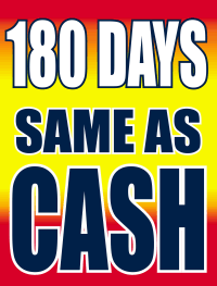 Vinyl Window Sign - 180 Days Same As Cash Financing - Perfect for Retail Stores, Car Dealerships & Promotional Events