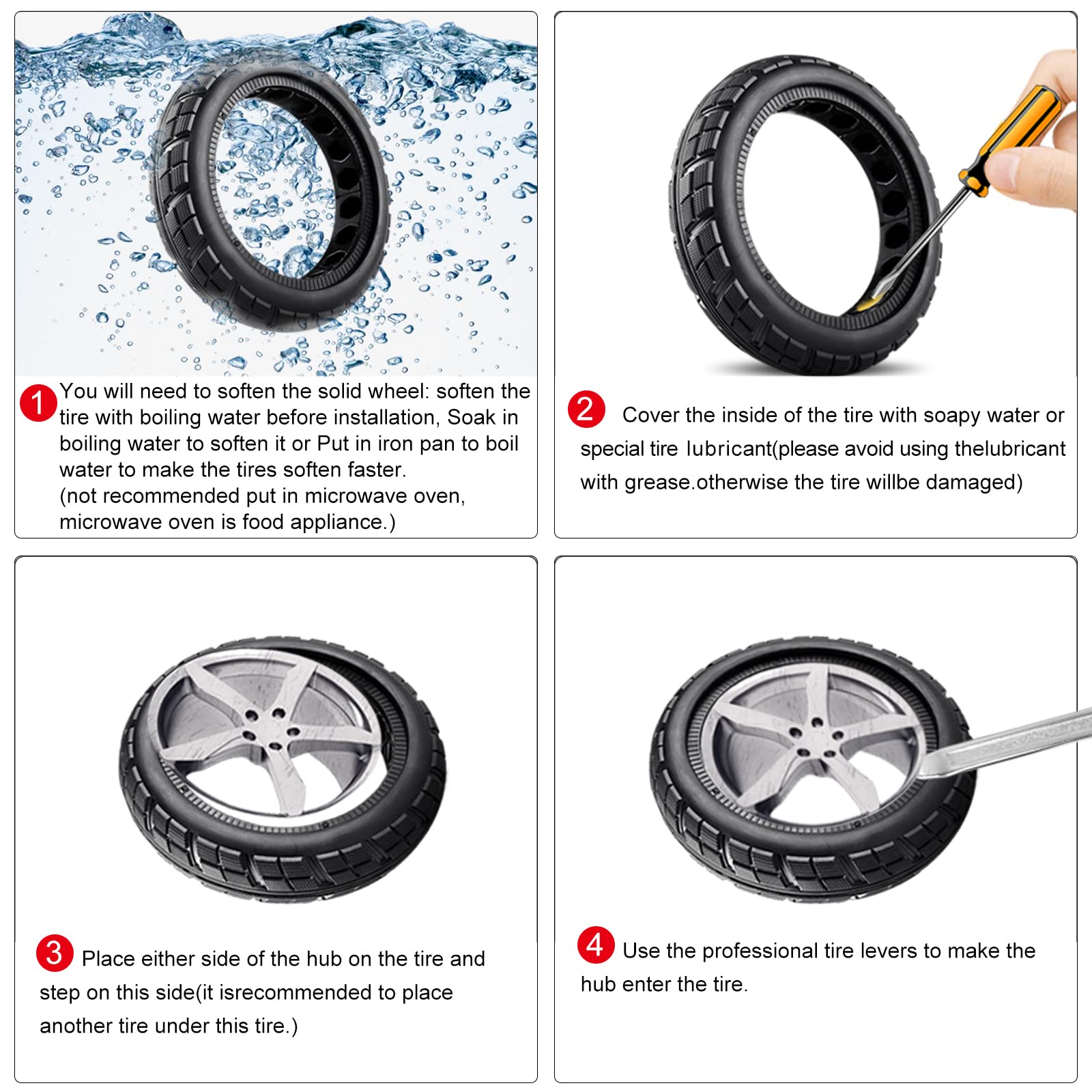 ATFArt 8.5 Inch Solid Honeycomb Scooter Tires - Replacement Tires for Xiaomi M365 Pro - Durable & Colorful Non-Pneumatic Tires for Urban Commuting & Last-Mile Transportation