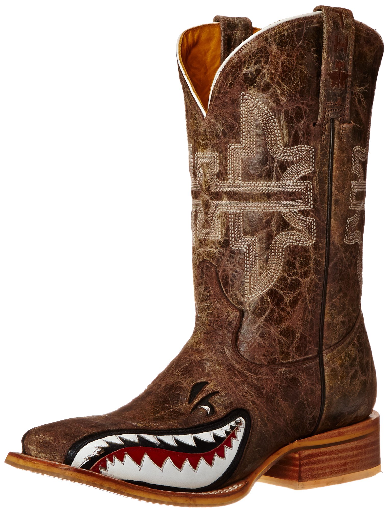 Tin Haul Men's Gnarly Shark Fashion Cowboy Boots - Western Style Leather Boots for Men | Perfect for Country Music Festivals, Rodeos & Casual Wear