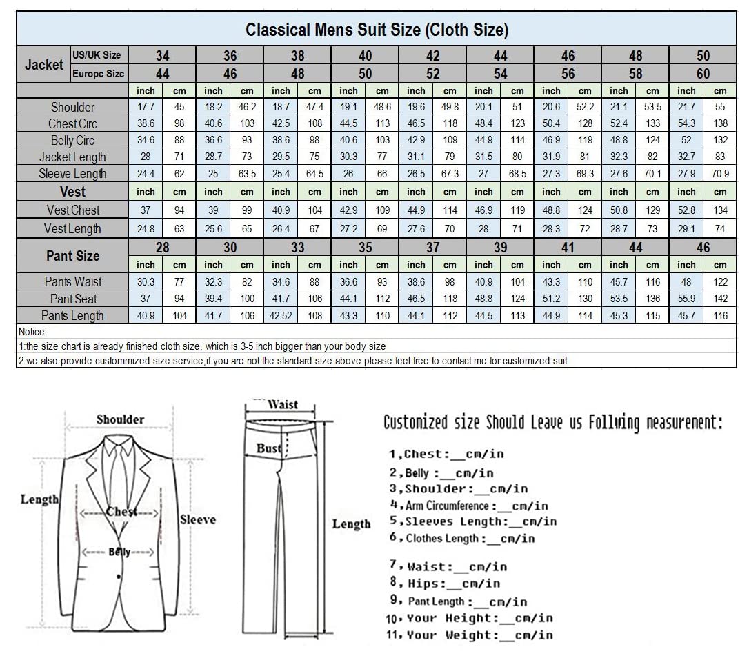 Men's 3-Piece Formal Suit with Notch Lapel Blazer - Wedding, Prom & Dinner Tuxedo Set | Perfect for Business Events, Cocktail Parties & Special Occasions