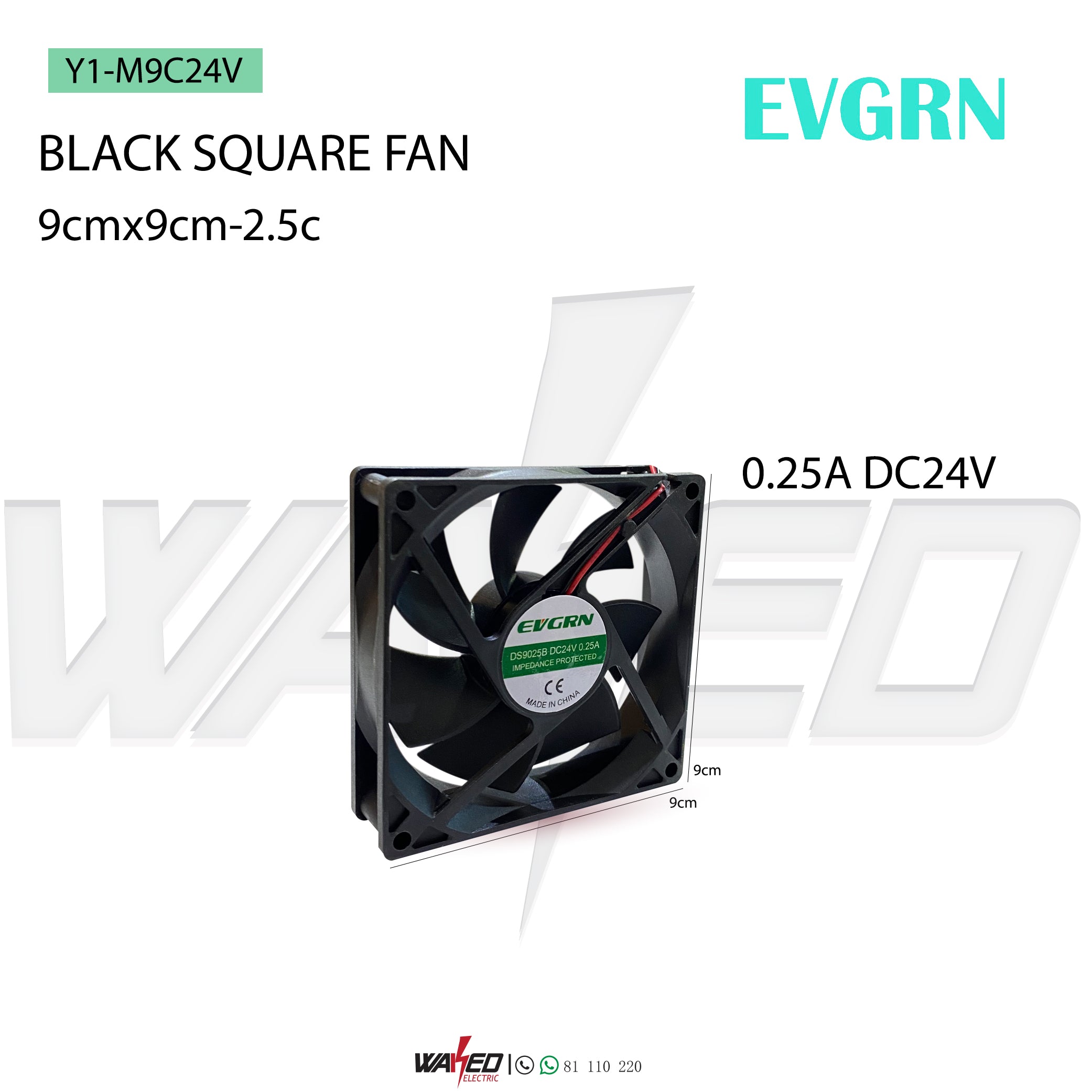 9CM Black Square Fan - Portable Mini Desk Fan for Home, Office, and Travel | Quiet Cooling Fan for Personal Use, Dorm Rooms, and Workspaces
