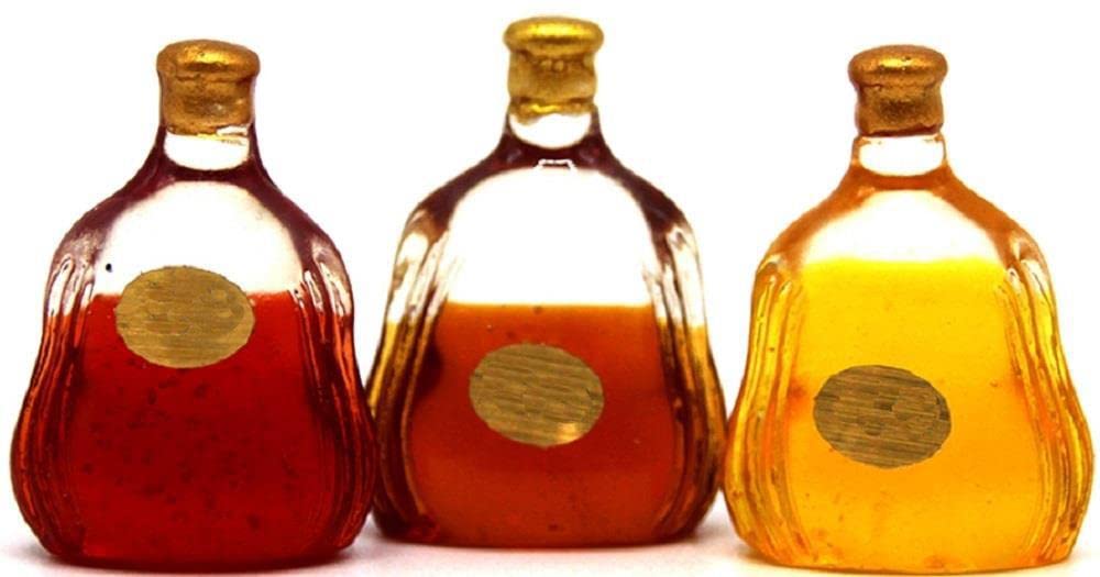 Melody Jane Dollhouse Miniature 1:12 Scale Cognac Brandy Liquor Bottles - Perfect for Pub Shop Accessories & Dolls House Decor