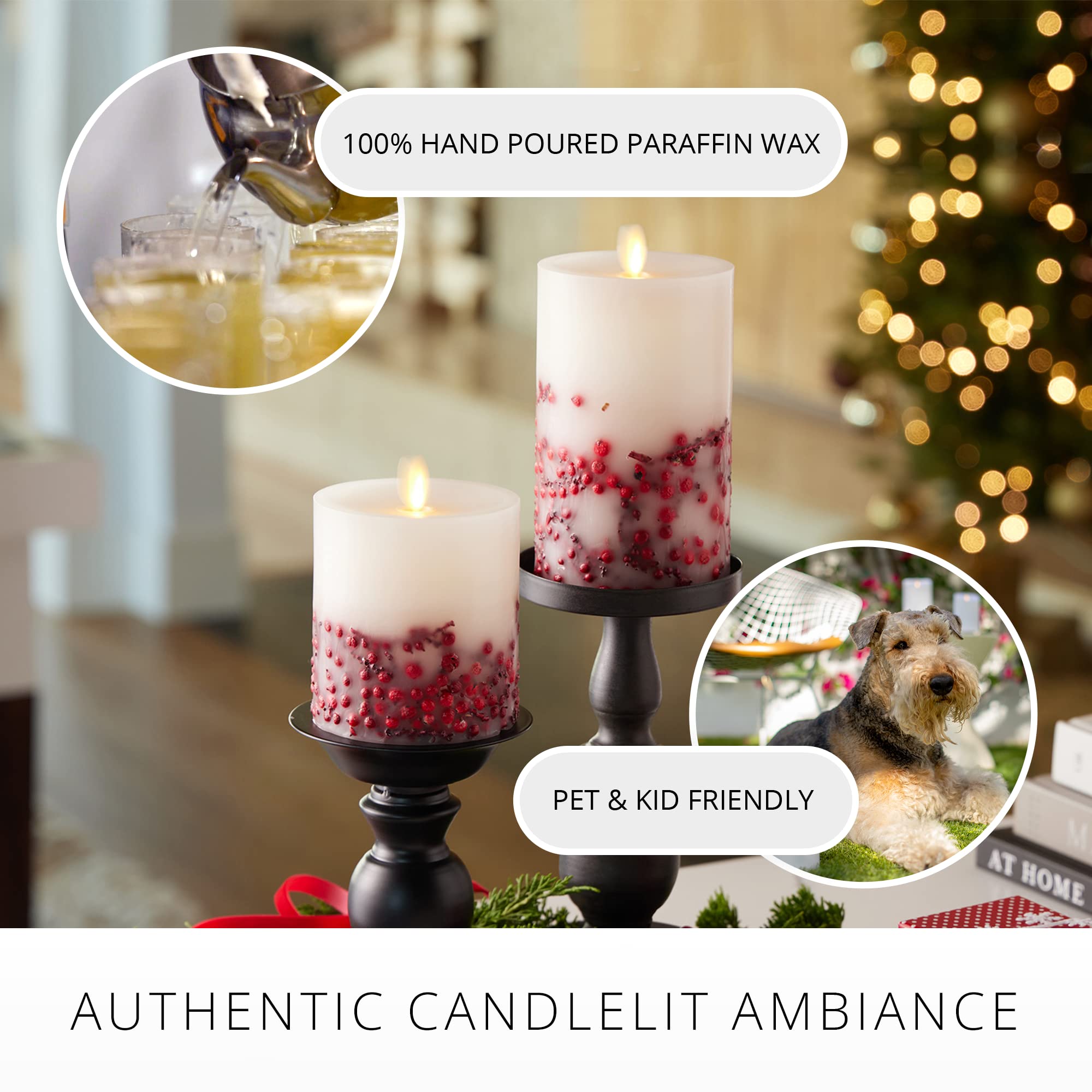 Luminara Flameless LED Candle - Real Wax, Battery Operated with Moving Flame Effect, 3.5