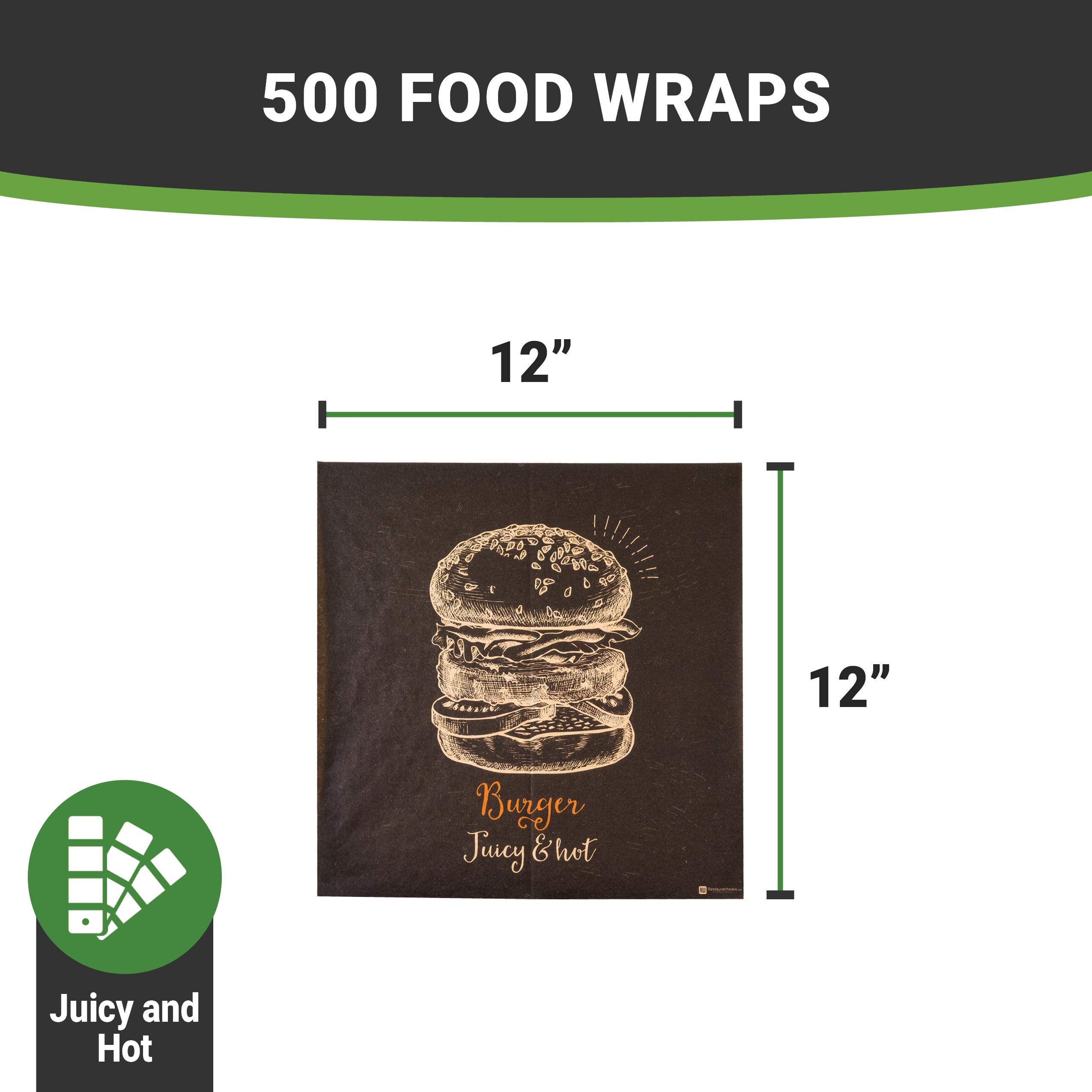Restaurantware 12x12 Inch Deli Papers - 200 Pack Durable Greaseproof Sandwich Wrapping Papers | Microwave Safe Black Kraft Food Basket Liners for Restaurants, Picnics, BBQs & Takeout Orders