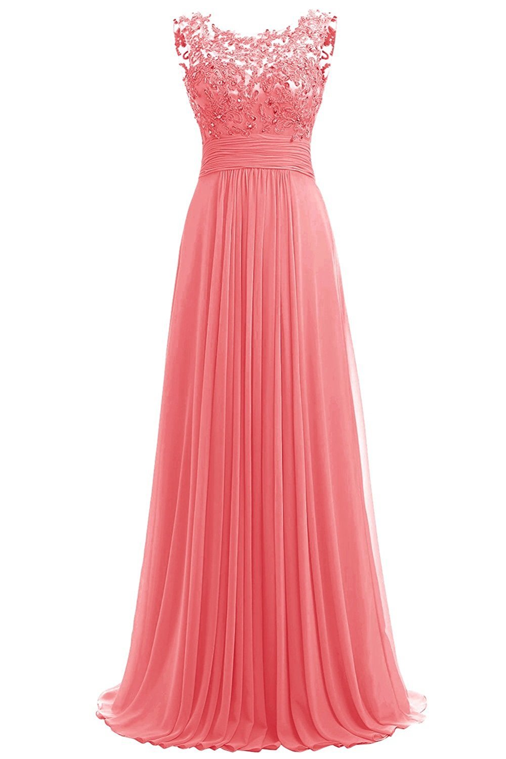 Elegant Long Beaded Chiffon Bridesmaid Dress for Women - Formal Prom Gown for Weddings, Parties & Special Occasions