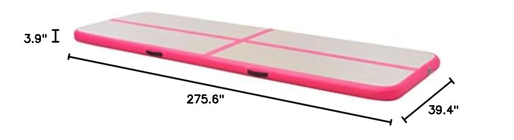 Inflatable Air Track Mat for Gymnastics, Tumbling & Training - Heavy Duty PVC with Air Pump - Perfect for Home, Gym & Outdoor Use