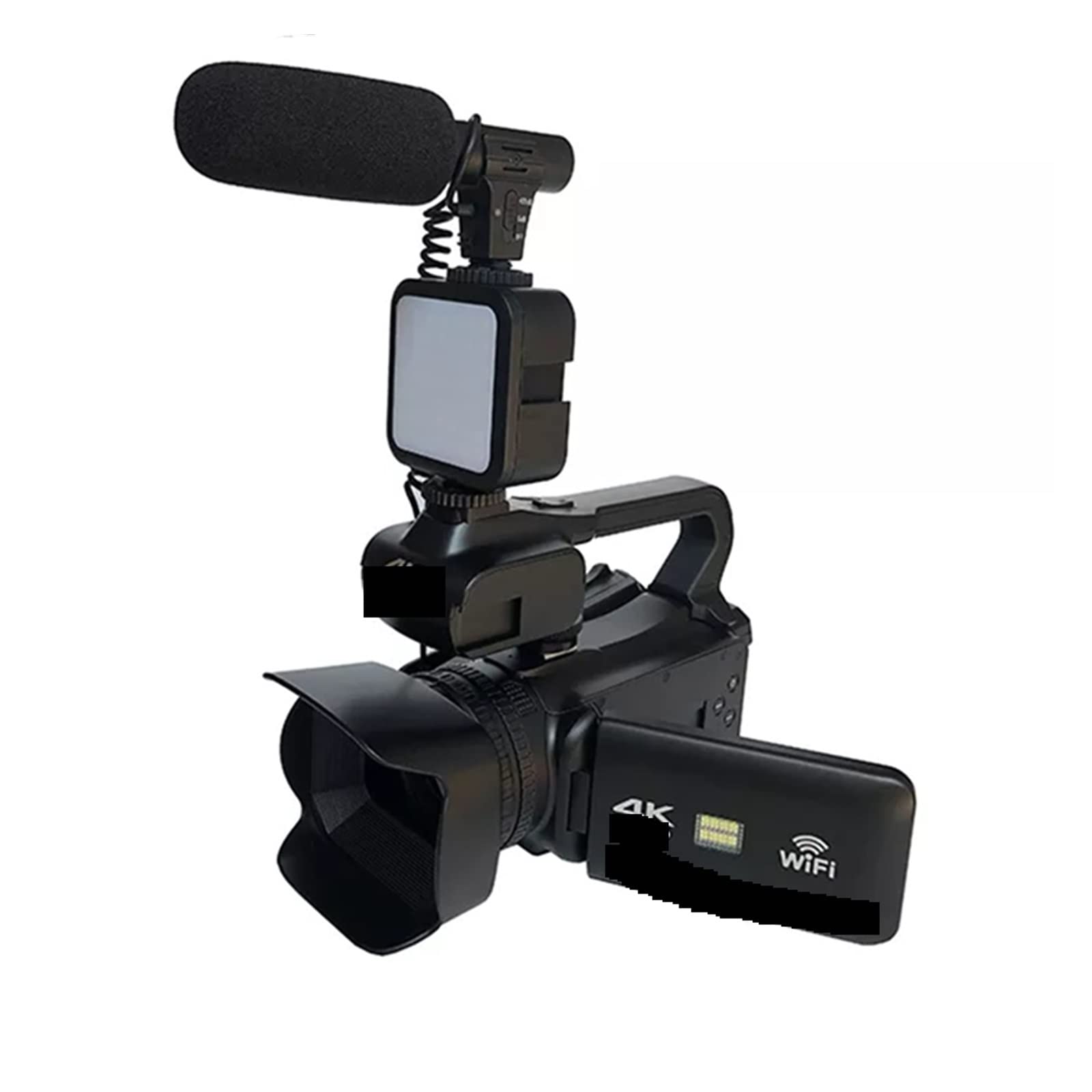 BODORME 64MP 4K Digital Camcorder with 18X Zoom - Rotating Touch Screen Webcam for Live Streaming, YouTube Vlogging & Video Recording (Includes 16GB SD Card & LED Light MIC) - Perfect for Home Studio, Online Classes & Content Creation