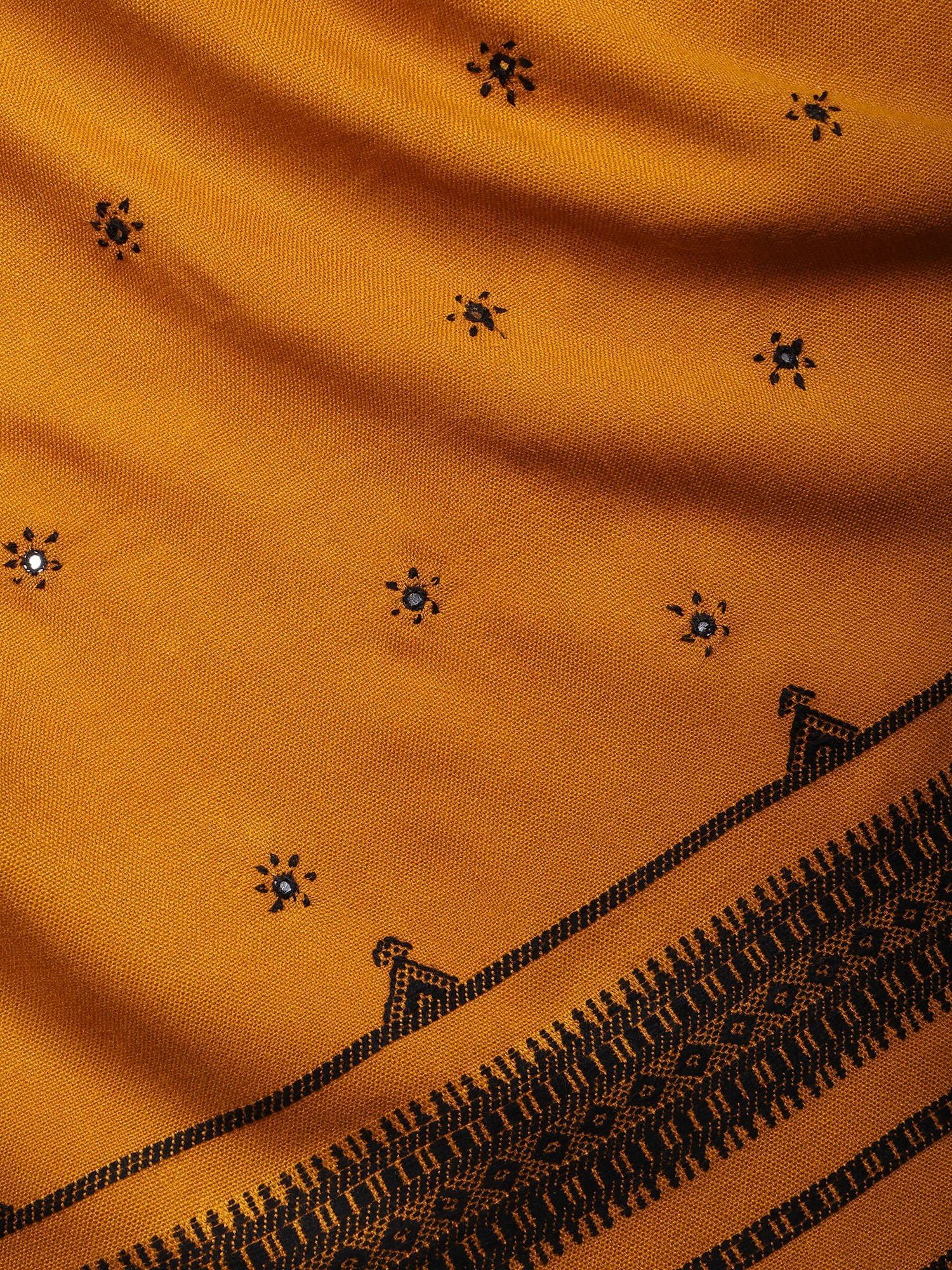 Handmade Kutch Embroidered Shawl with Mirror Work - Premium Wool Wrap for Women - Perfect for Weddings, Parties & Winter Fashion