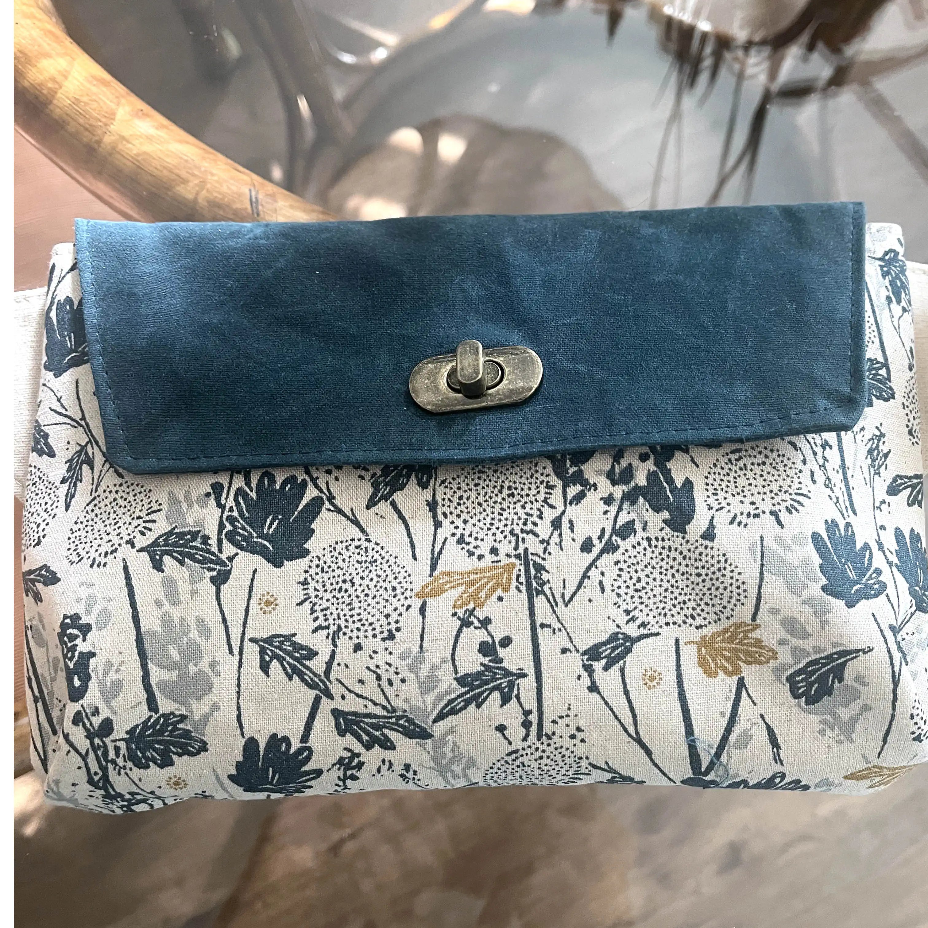 Haralson Belt Bag - Teal & Floral Crossbody Fanny Pack with Brushed Antique Finish | Perfect for Travel, Hiking, and Everyday Use