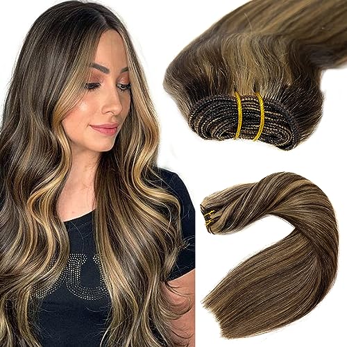 # 2P16 Dark Brown to Golden Blonde Highlights
