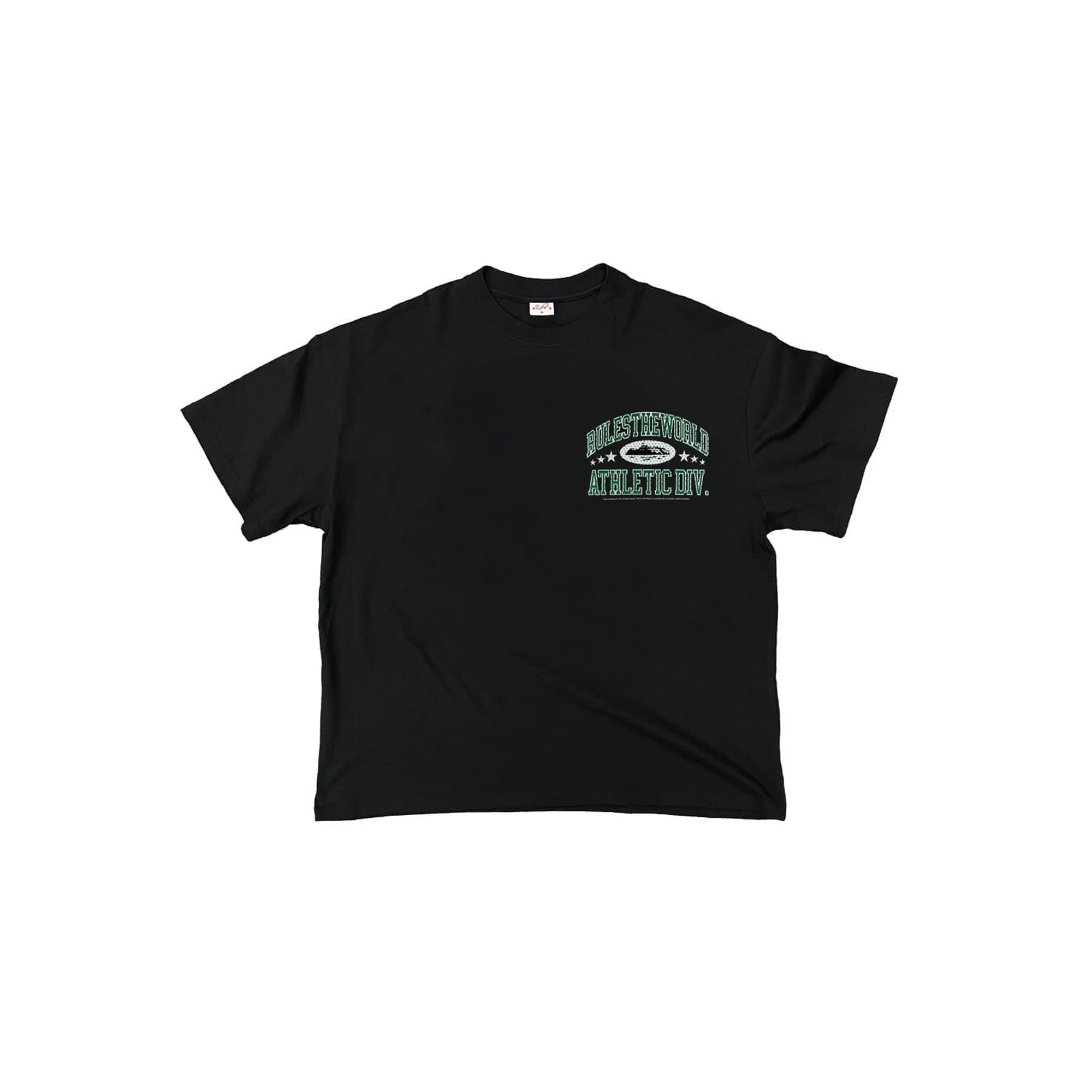 Corteiz RTW Athletic Division T-Shirt for Men & Women - Black Green Color - Gym, Running, Casual Wear