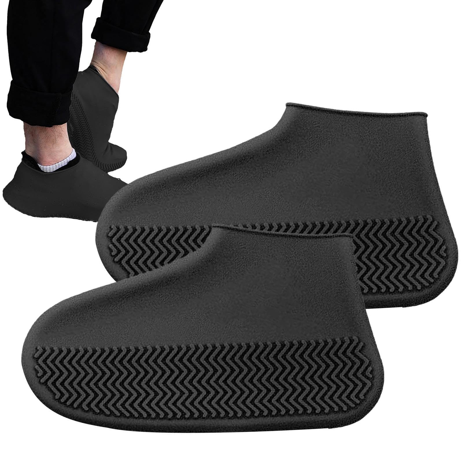 Foldable Waterproof Silicone Shoe Covers | Reusable Non-Slip Rubber Rain Boots for Women & Men - Perfect for Rainy Days, Snow Weather, Hiking & Outdoor Activities