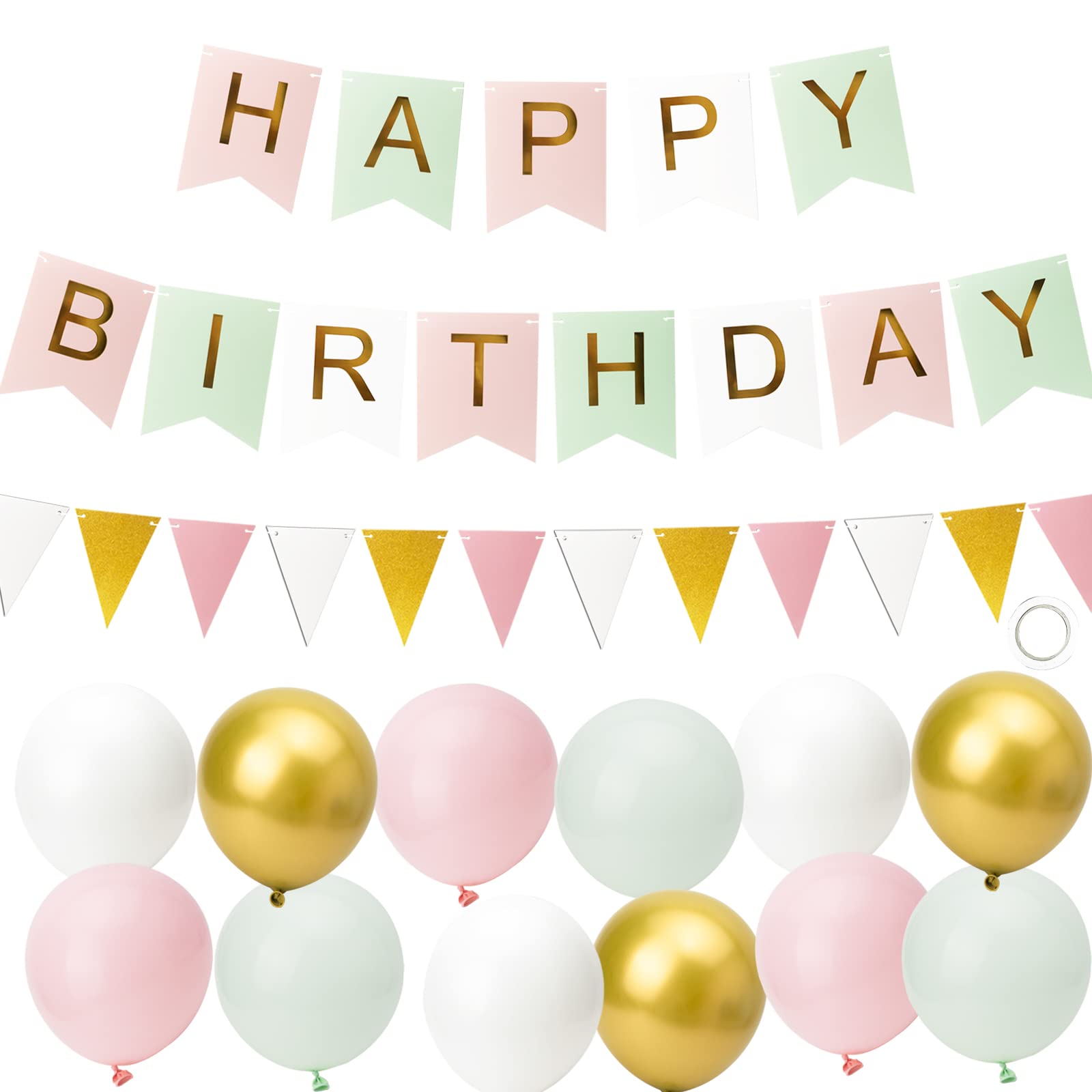 Happy Birthday Banner & Balloons - 12