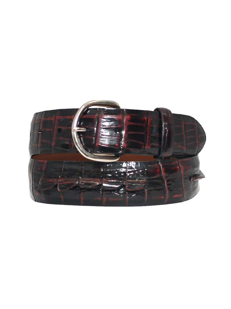 Lucchese B1456 Genuine Alligator Hornback Caiman Leather Belt for Men - Handcrafted in USA - Premium Black Dress Belt for Business & Formal Occasions