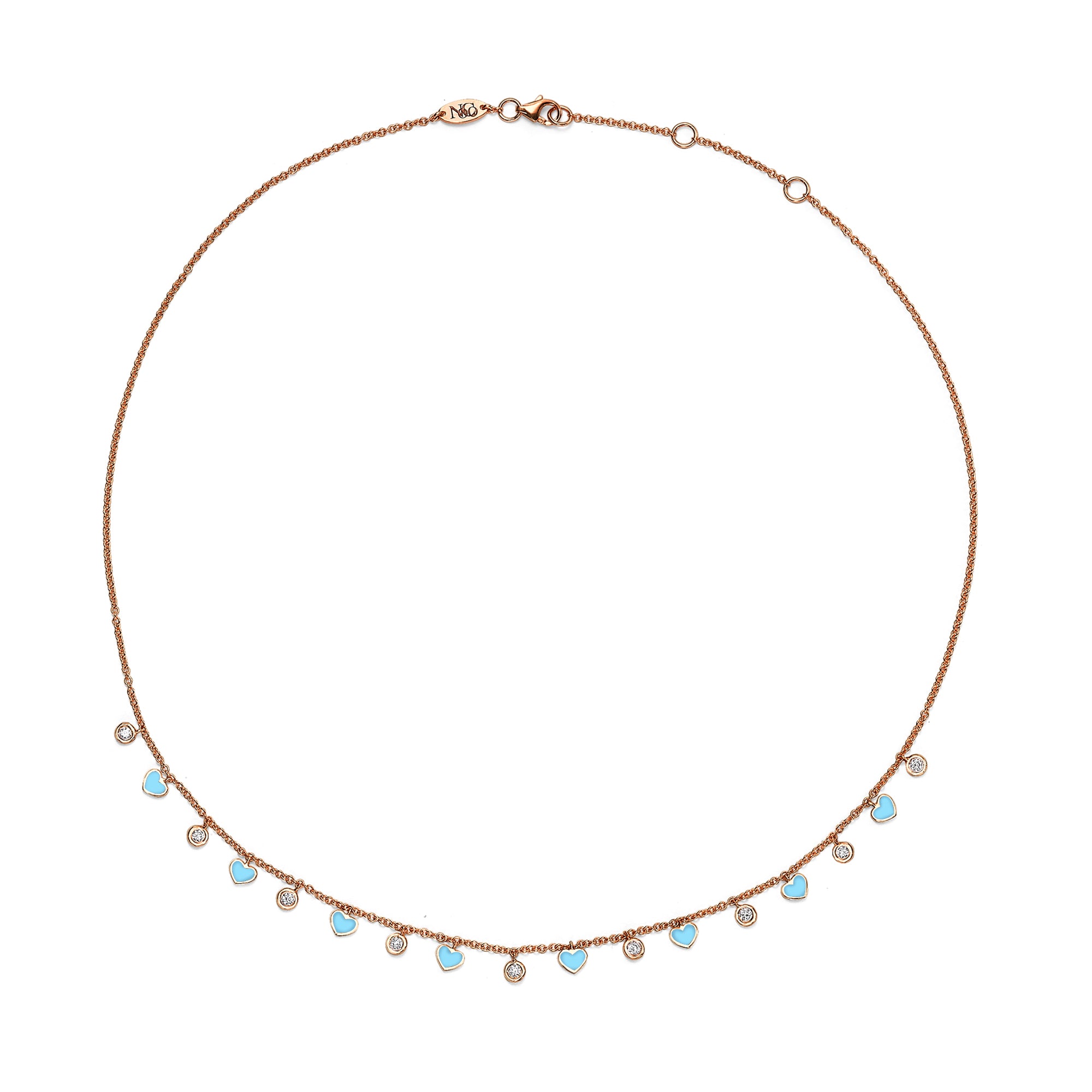 Luna Diamond Heart Necklace with Turquoise Gemstone - Elegant Jewelry for Women, Perfect Gift for Valentine's Day, Anniversary & Special Occasions