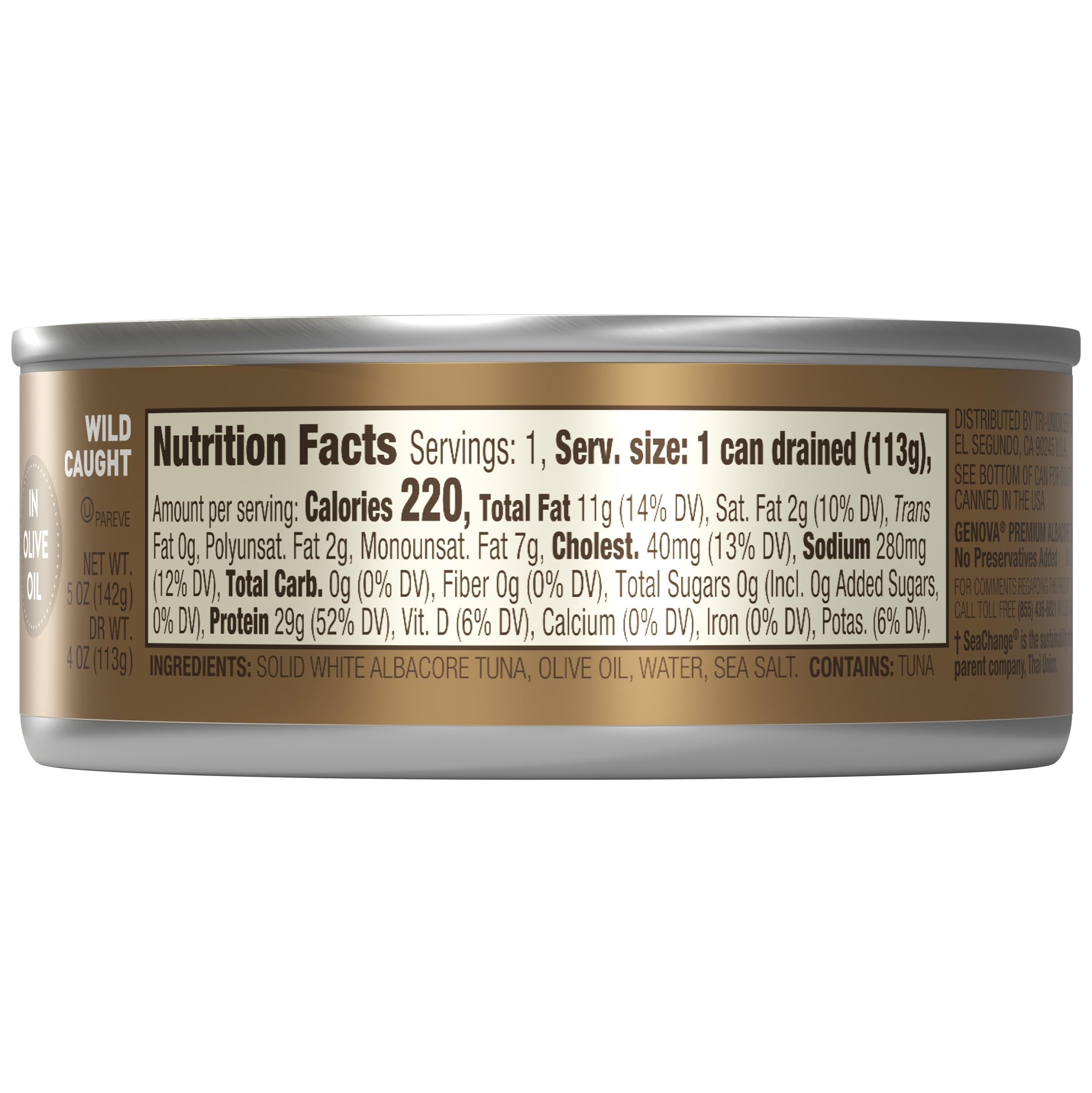 Premium Wild-Caught Albacore Tuna in Olive Oil - 5 oz Cans (Pack of 12) | Solid White Tuna for Salads, Sandwiches & Keto Meals | High Protein, Non-GMO, Gluten-Free Canned Fish