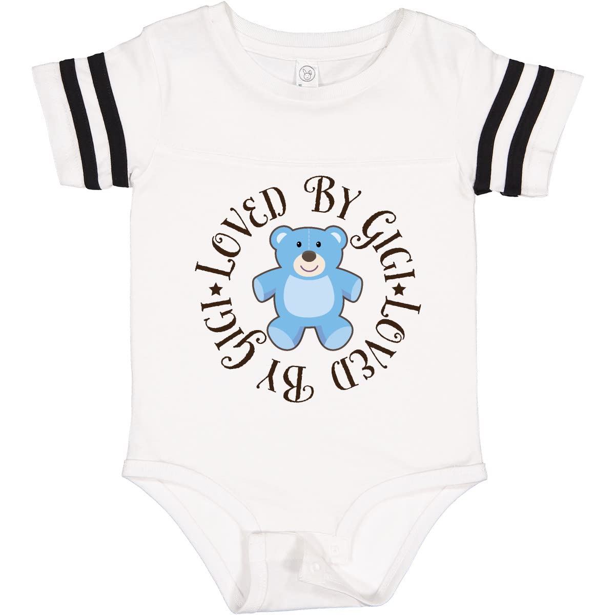 Inktastic Loved by Gigi Baby Boy Short Sleeve Bodysuit - Soft Cotton Onesie for Newborns & Infants - Perfect for Playdates, Photo Shoots & Everyday Wear