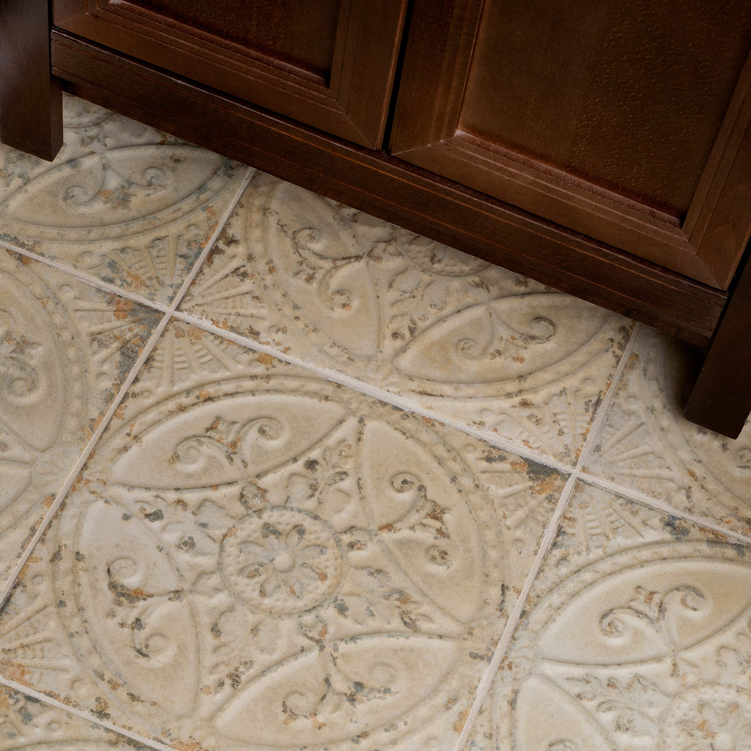 Merola Tile FPESAJB Saja Blanco 13x13 Inch Ceramic Floor & Wall Tile - Beige/Cream | Perfect for Bathroom, Kitchen & Living Room Decor