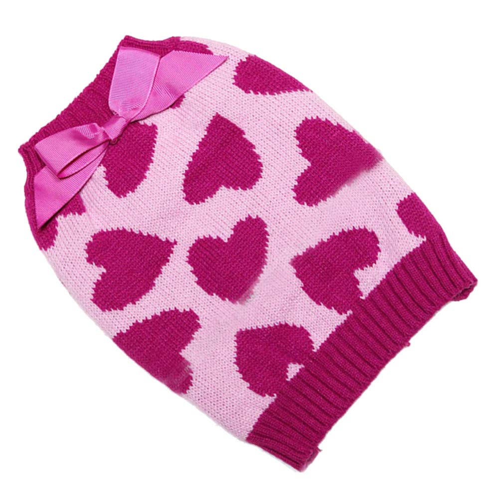 Valentine Pet Sweater with Bowties & Hearts for Dogs & Cats - Perfect for Valentine's Day Outfits