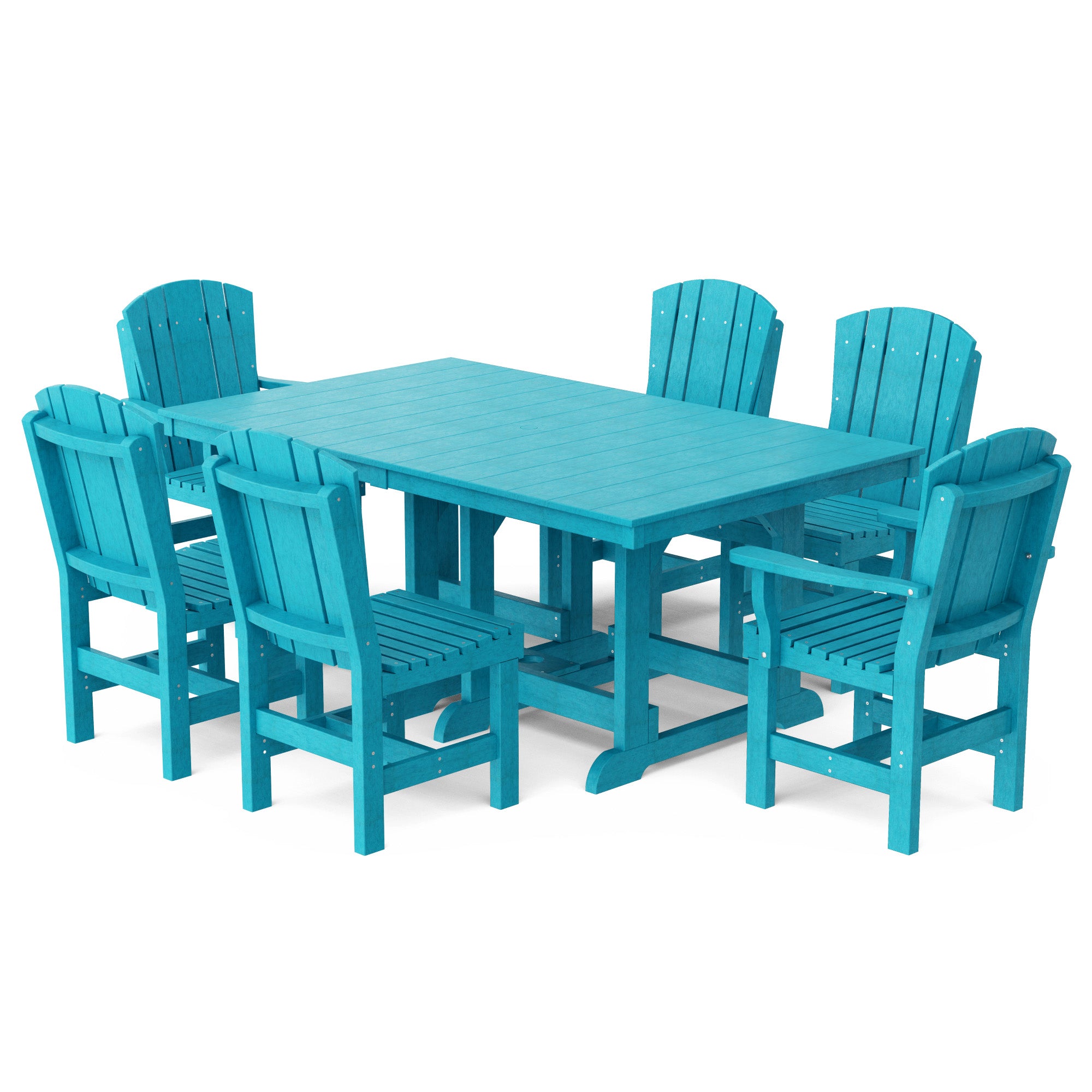 Heritage 7-Piece 44x72 Inch Dining Table Set with Chairs - Perfect for Family Gatherings, Dinner Parties & Outdoor Entertaining