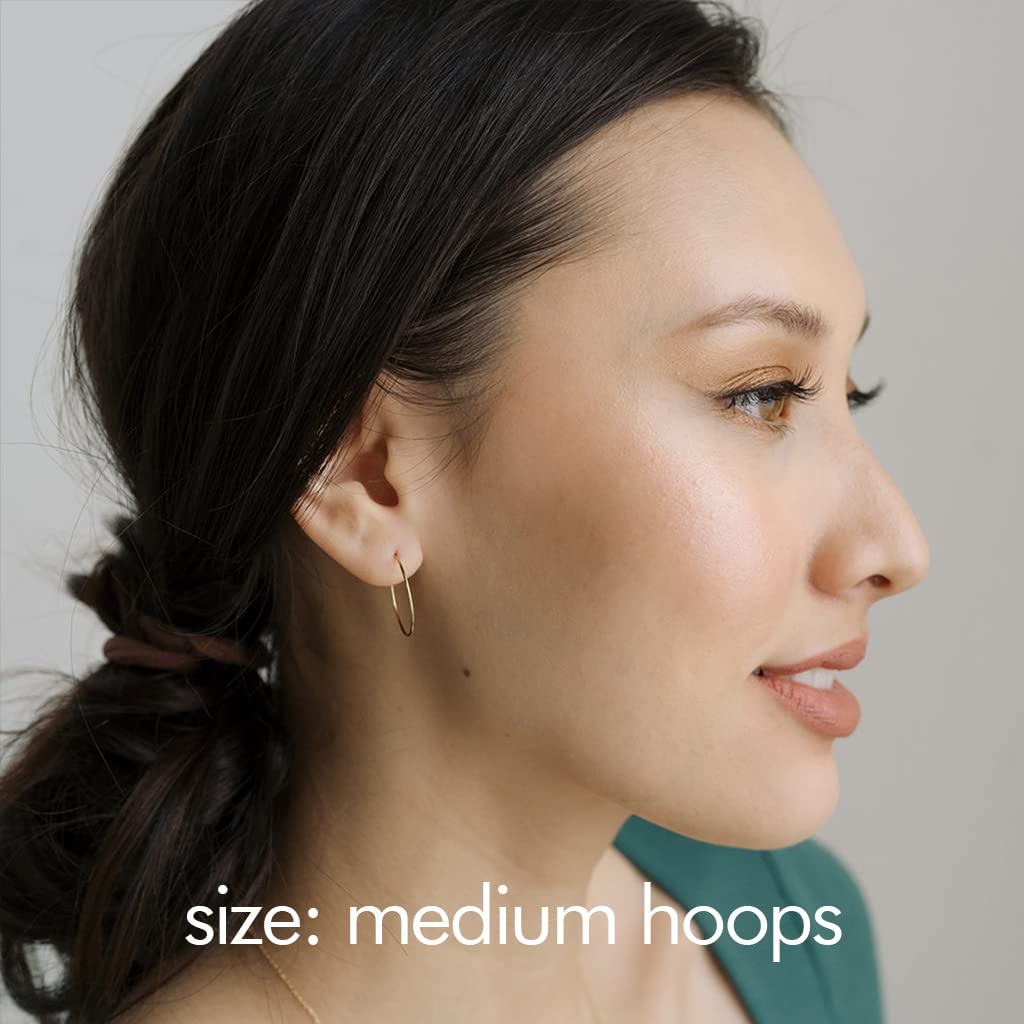 HONEYCAT Minimalist Everyday Hoops - 14K Gold, Rose Gold & Silver Delicate Earrings for Women | Perfect for Work, Date Night & Casual Wear