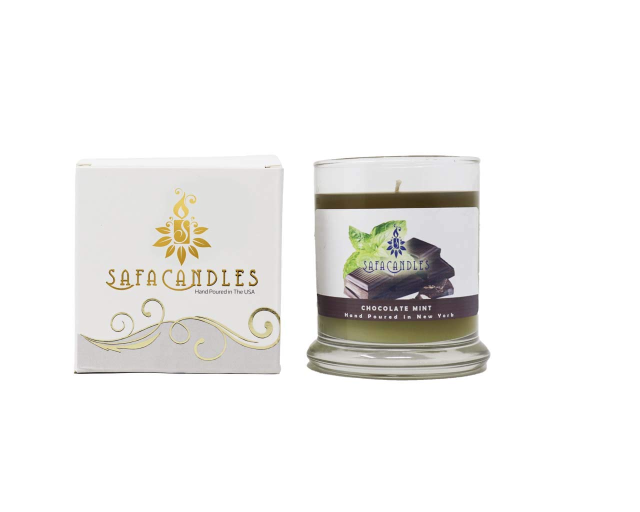 Premium Chocolate Mint Scented Soy Candles - 8.5oz Natural Soy Wax, Long-Lasting Fragrance, Gift Set for Home, Spa & Relaxation - Perfect for Christmas, Birthday & Aromatherapy