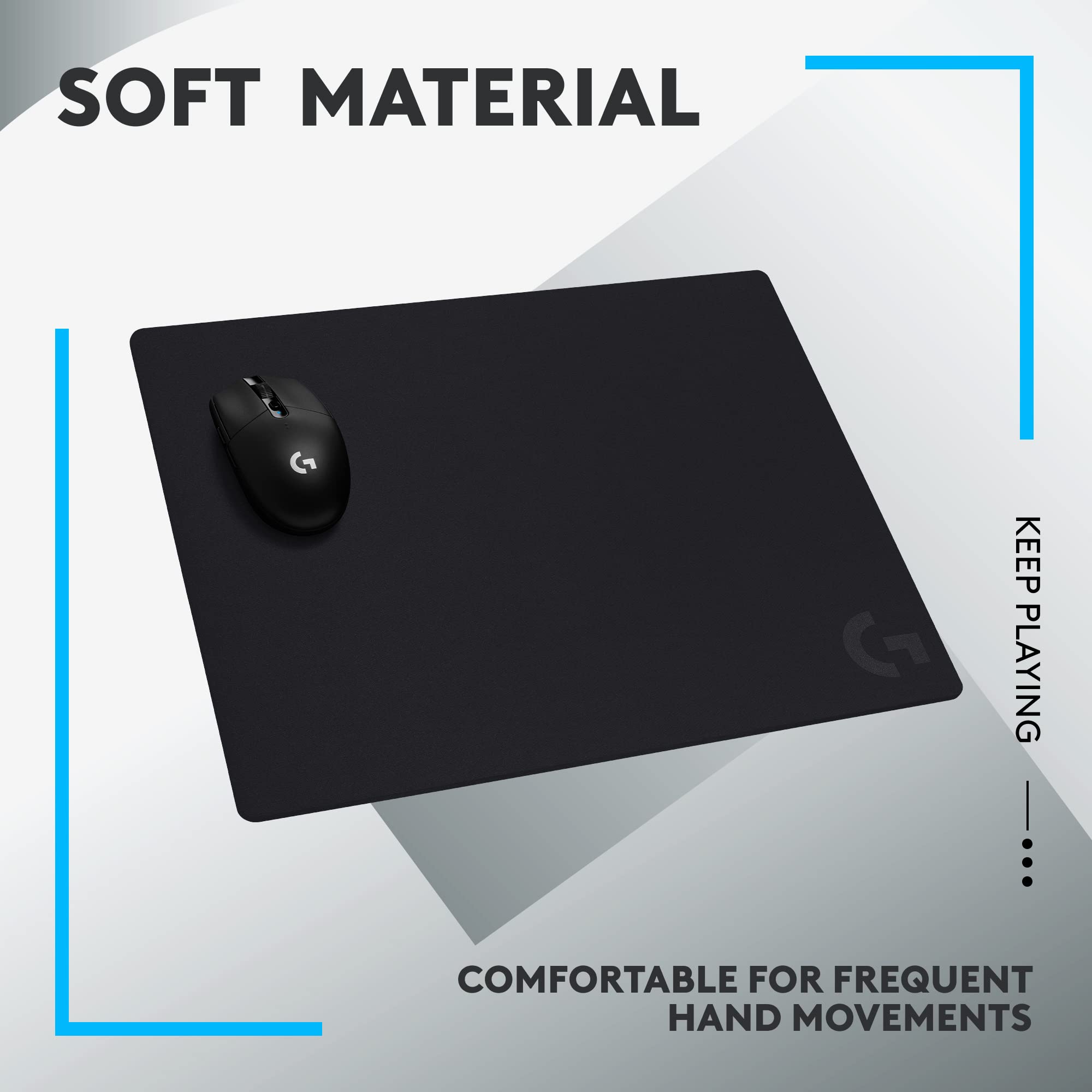 Logitech G740 Large Gaming Mouse Pad - 5mm Thick, Anti-Slip Base, Optimized for Precision Gaming Sensors | Smooth Surface with Moderate Friction | Compatible with PC & Mac | 46x40x0.5cm | Perfect for FPS, MOBA & Esports Tournaments
