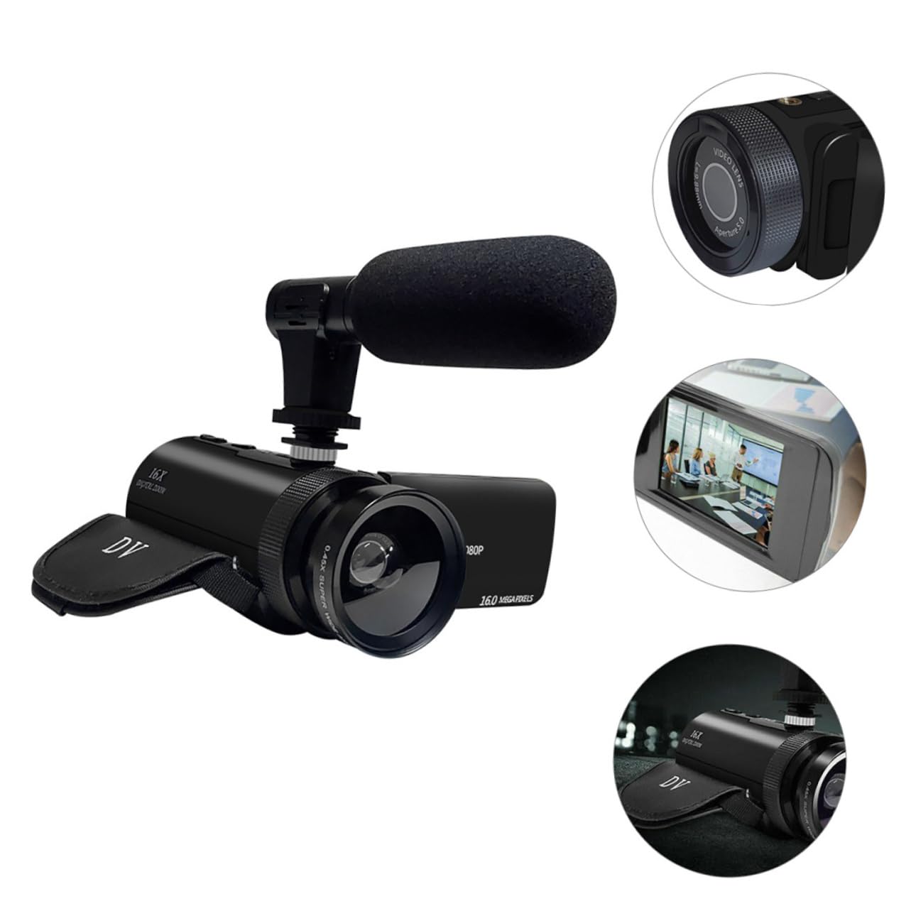Mikikit 1 Set Professional Digital Camera DVR Recorder with ABS Microphone - HD Video Recording for Vlogging, Surveillance, and Outdoor Adventures