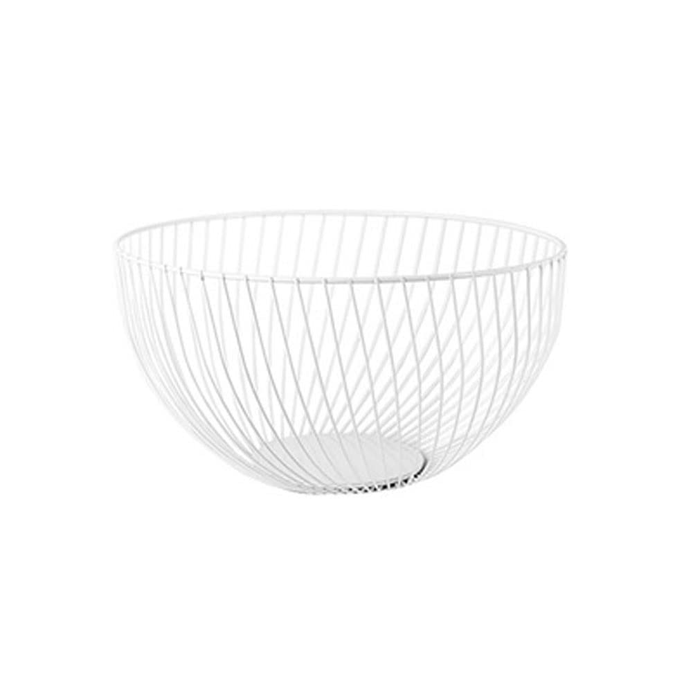 Nordic Iron Art Fruit Bowl - White Creative Drain Basket for Snacks & Fruits | Stylish Living Room Decor, Coffee Table Centerpiece | Simple Home Decor for Kitchen & Dining Room