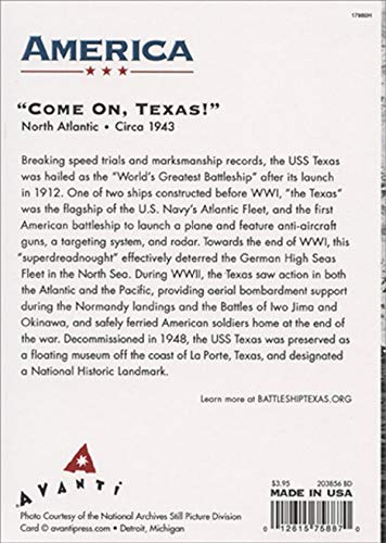 Avanti Press USS Texas America Collection Birthday Card - Patriotic Navy Ship Greeting Card for Men, Women, Military Enthusiasts | Perfect for Veterans Day, Memorial Day & Military Appreciation Gifts